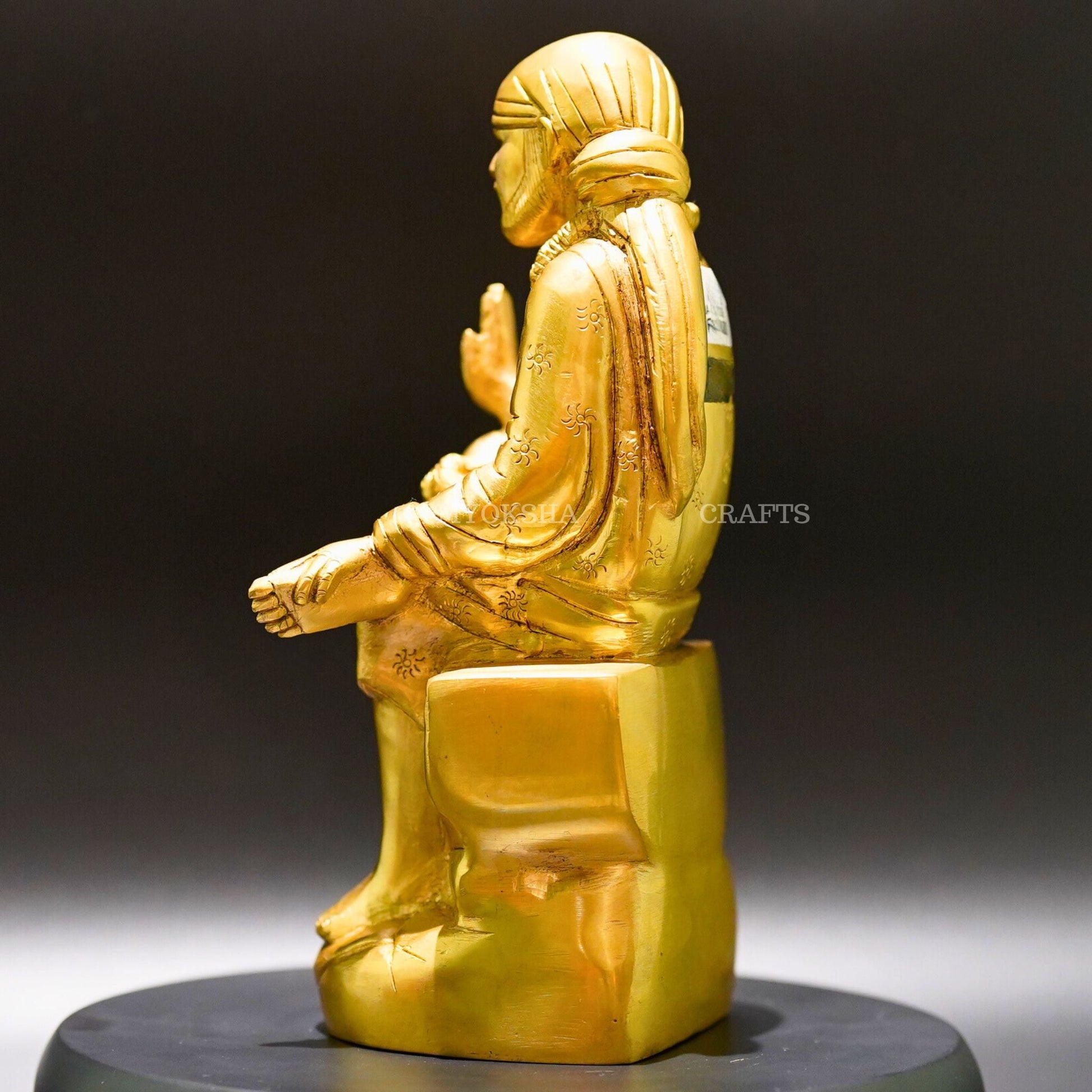 Brass Sai Baba Idol - Divine Presence of Love and Compassion - 3