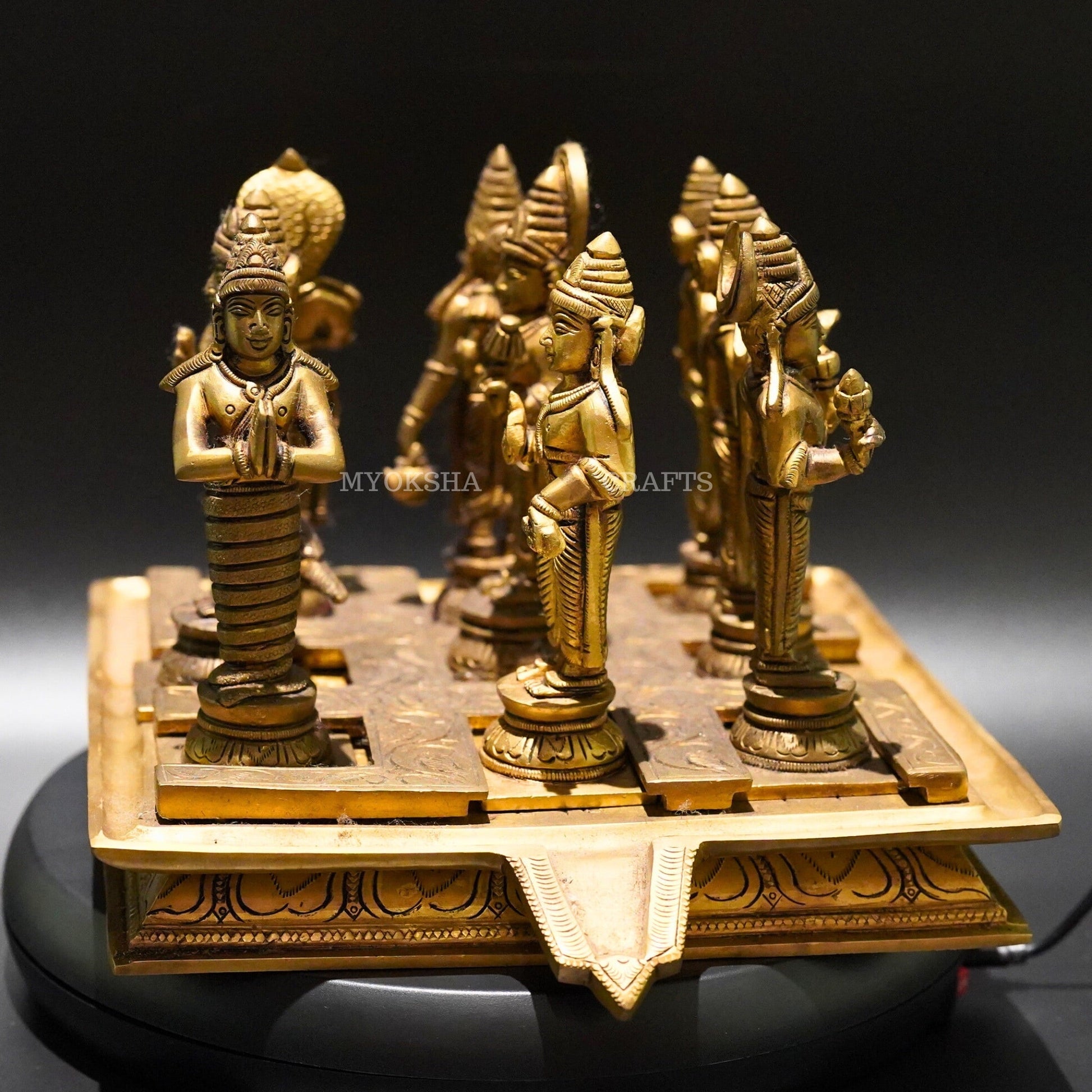 Brass Navagraha Set - Divine Energies for Vedic Planetary Blessings and Cosmic Balance - 3