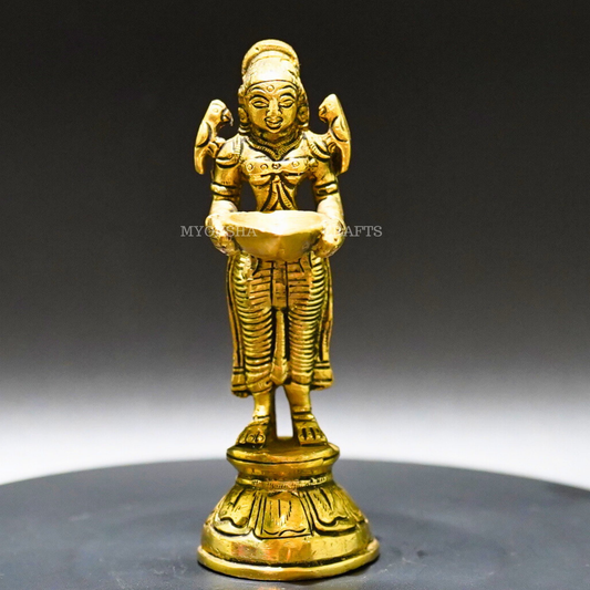 Brass Malli Deepa - Divine Illumination for Spiritual Seekers - 1