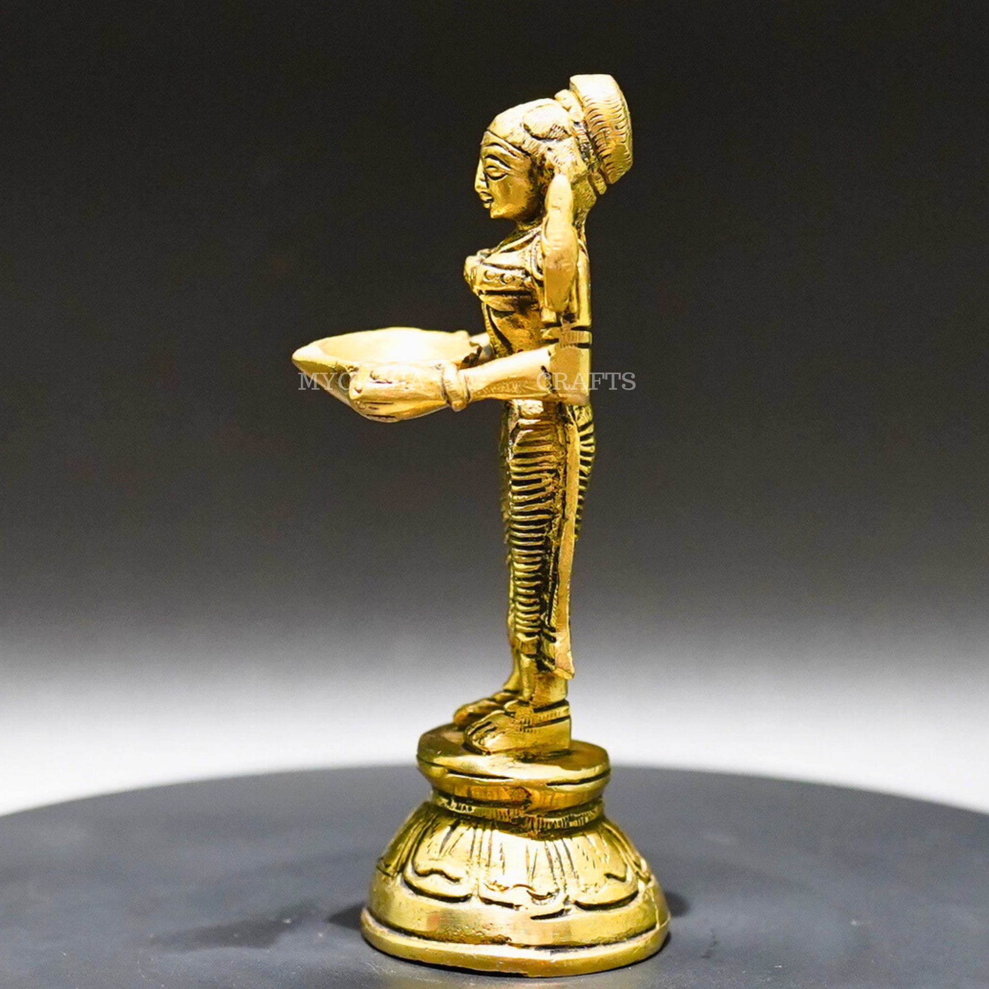 Brass Malli Deepa - Divine Illumination for Spiritual Seekers - 4