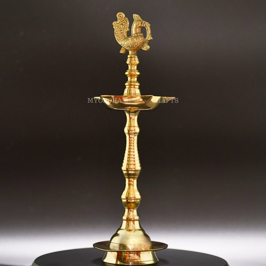 Brass Peacock Diya - Divine Illumination for Homes - 1