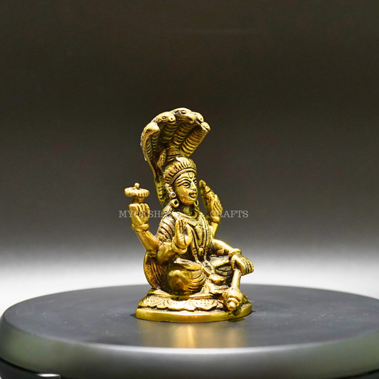 Brass Vishnu with Seshnag - Divine Protector and Sustainer of the Universe - 2