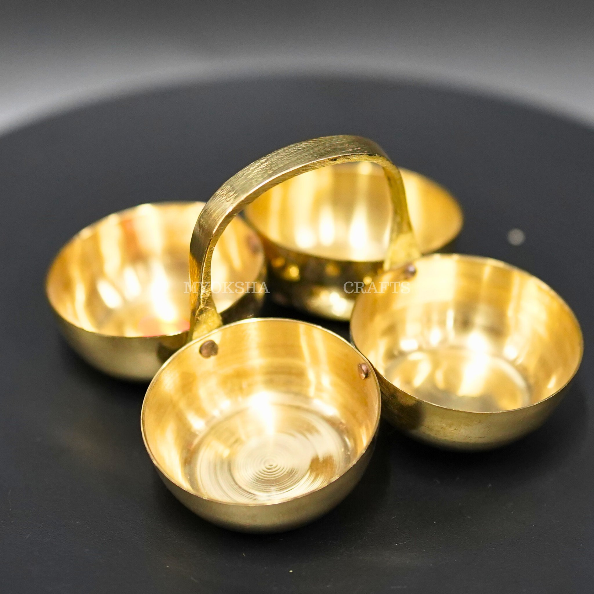 Brass Chowmukh Haldi Kumkum Holder: A Touch of Tradition for Homes - 1