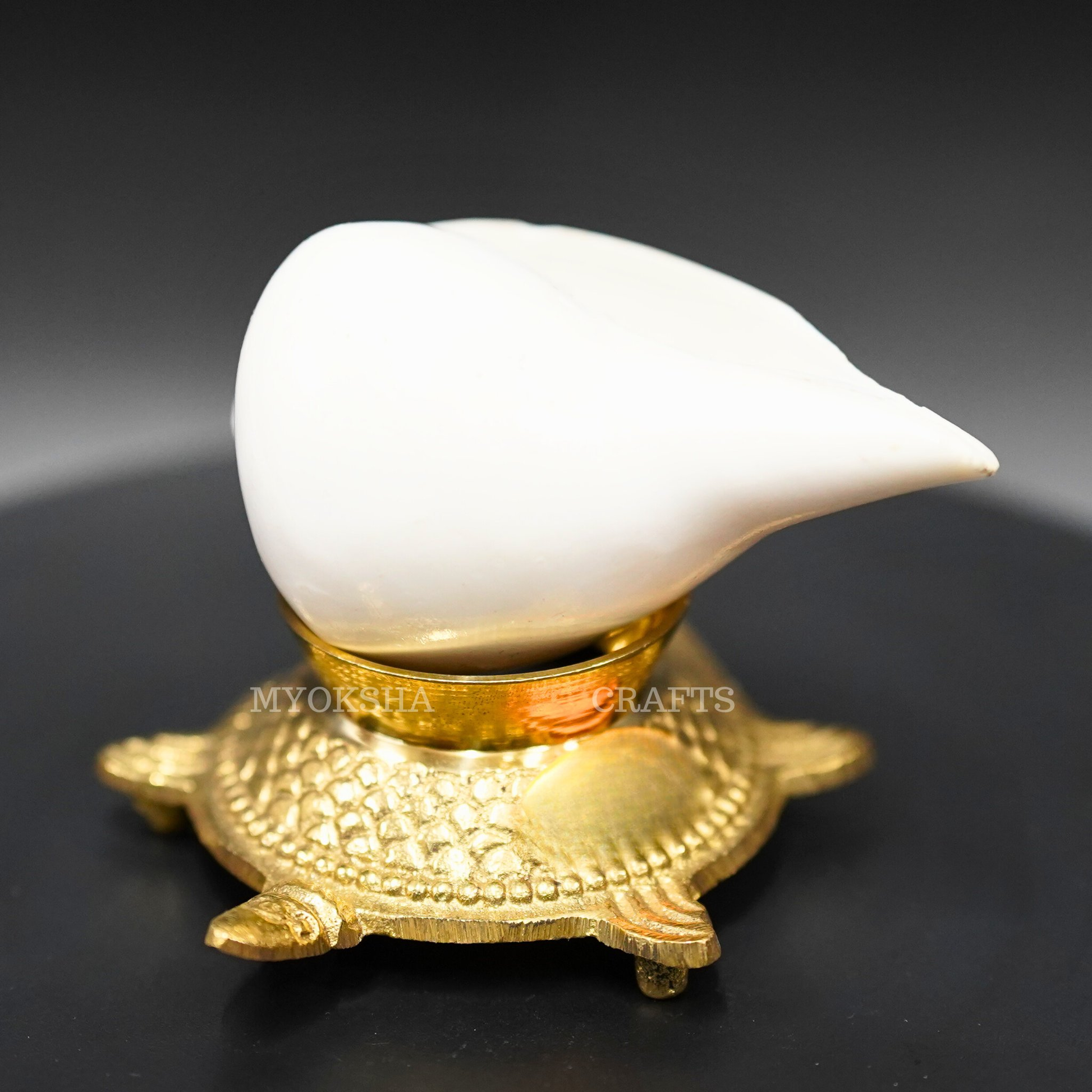 Shank with Brass Stand: Harmonize Your Pooja Rituals - 1