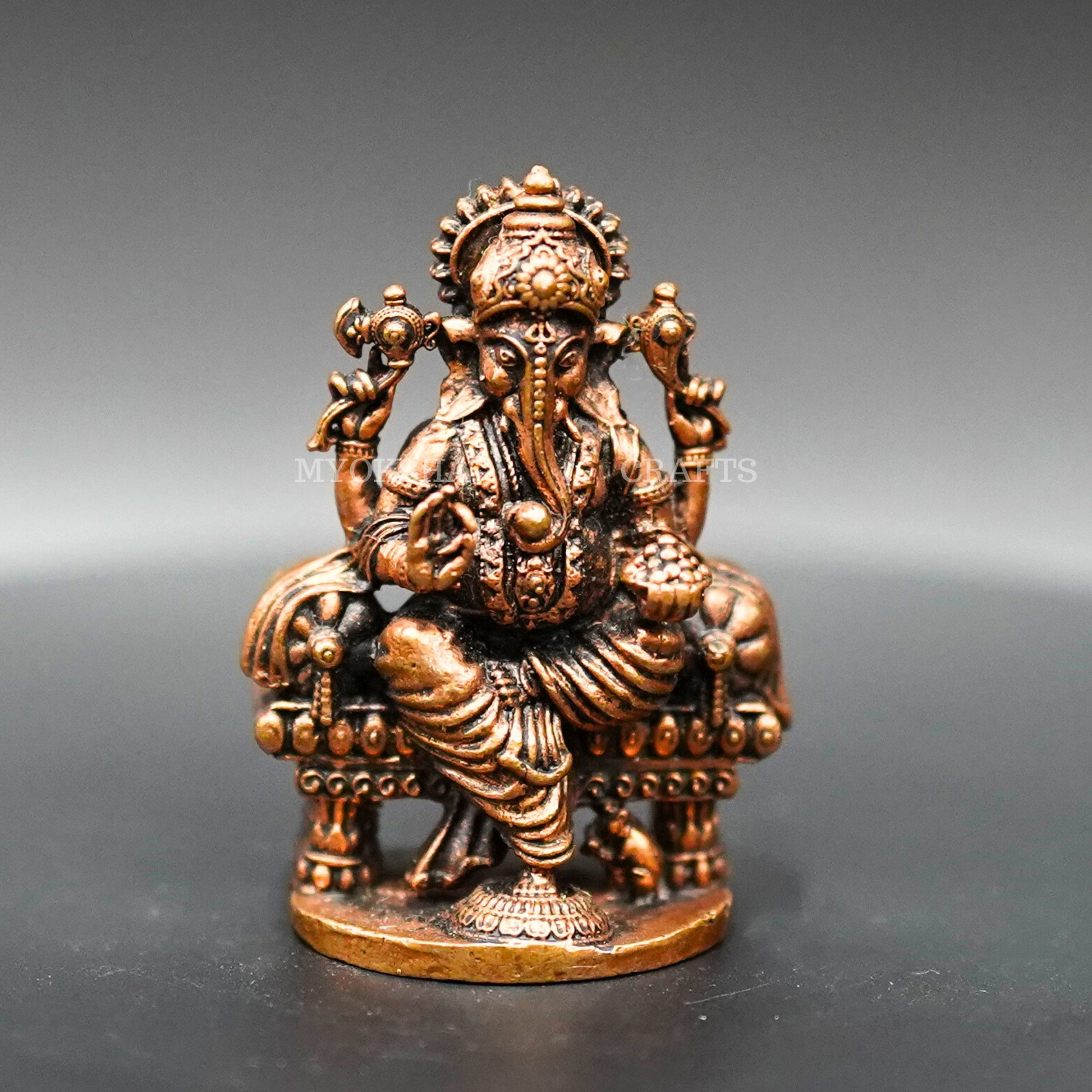 Copper Ganapathi Idol: Radiant Beauty for Devotees - 1