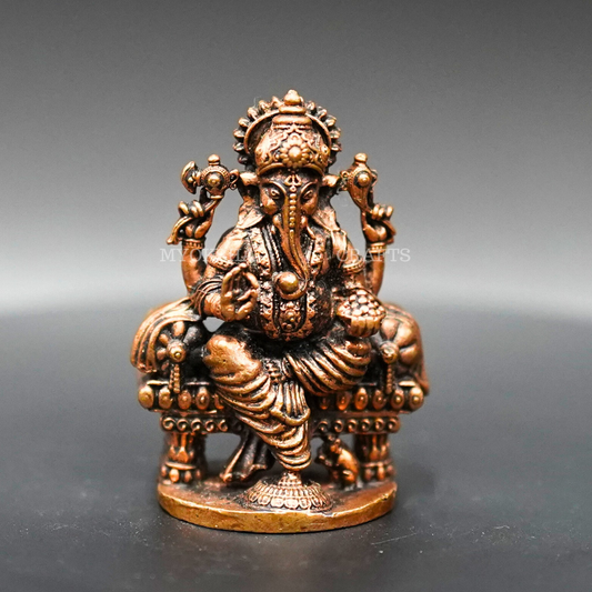Copper Ganapathi Idol: Radiant Beauty for Devotees - 1