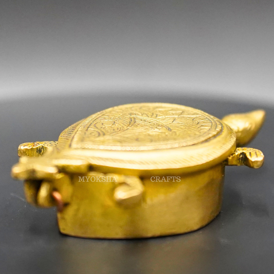 Brass Tortoise Kumkum Set - 1