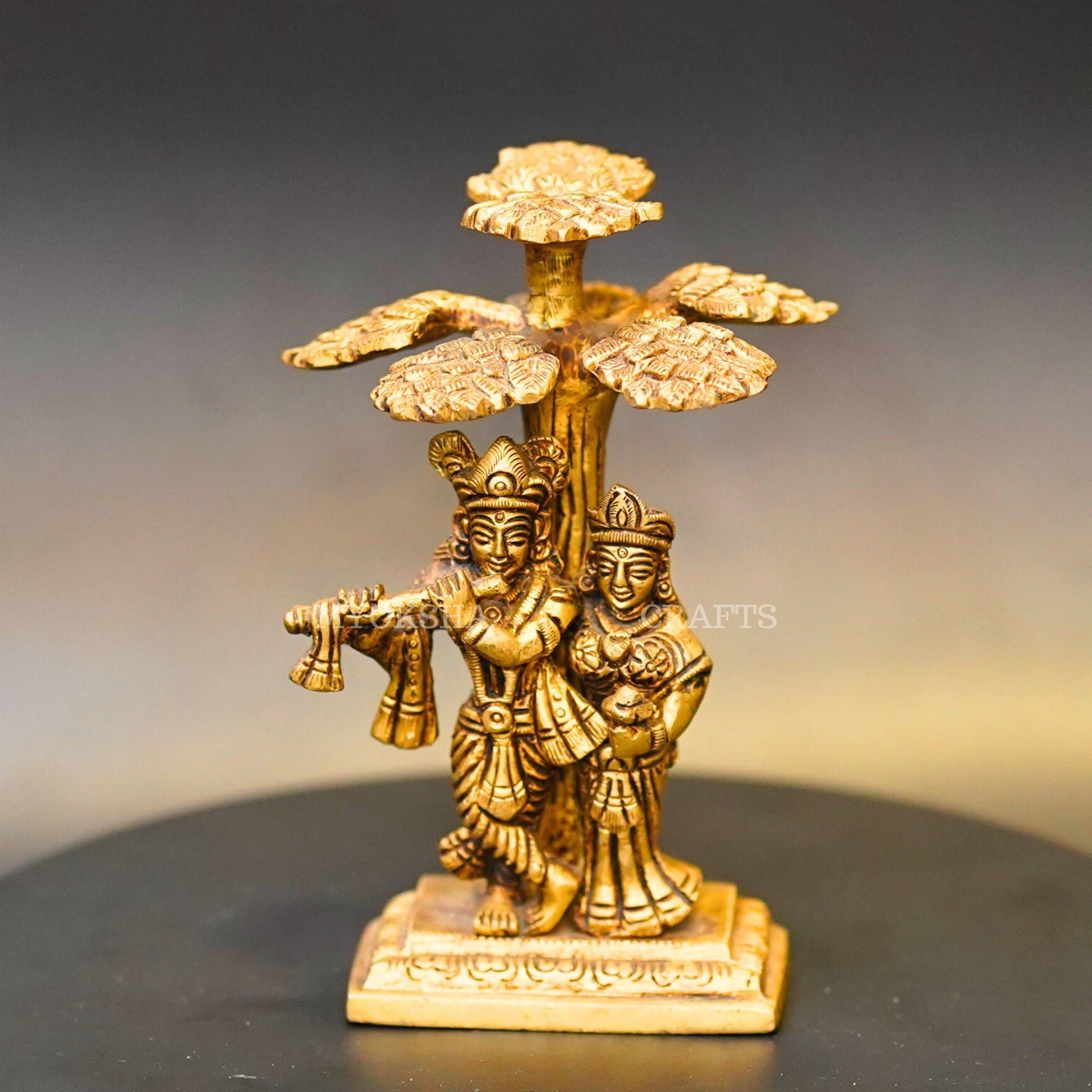 Brass Radha Krishna Idol - 1
