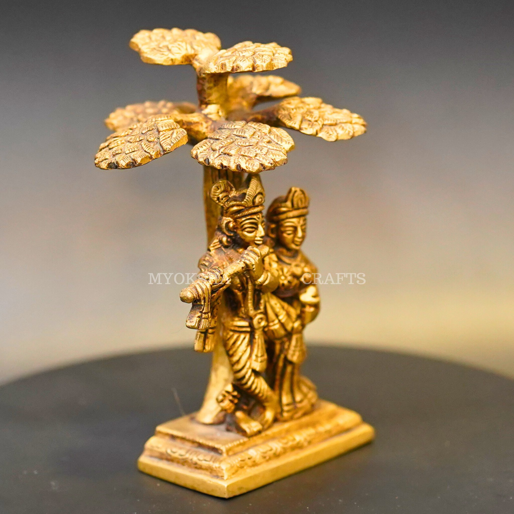 Brass Radha Krishna Idol - 2