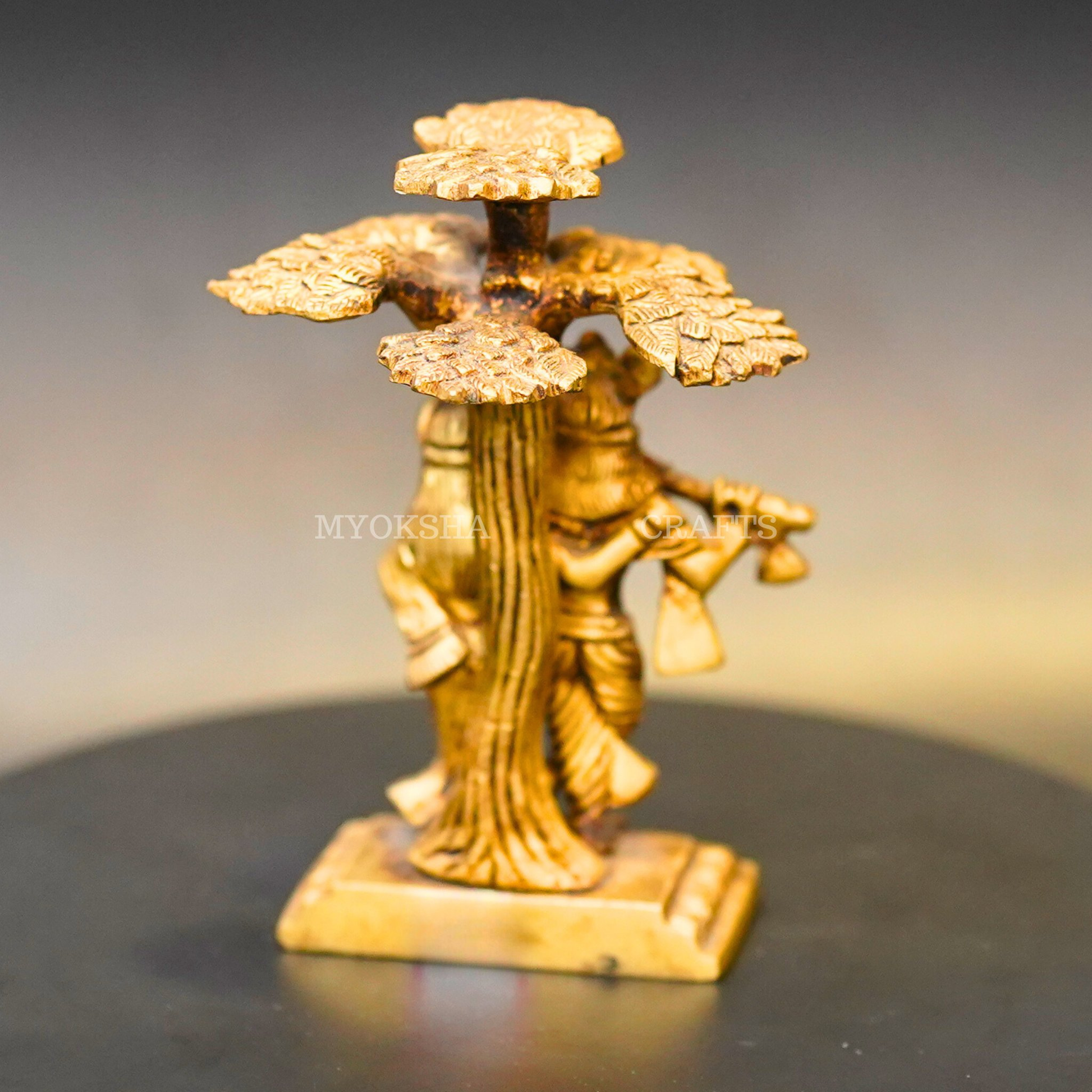 Brass Radha Krishna Idol - 3