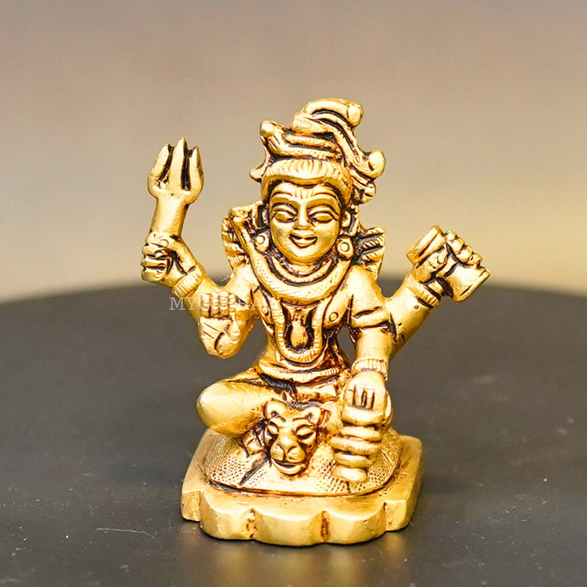 Brass Ishwar Sitting Idol - 1