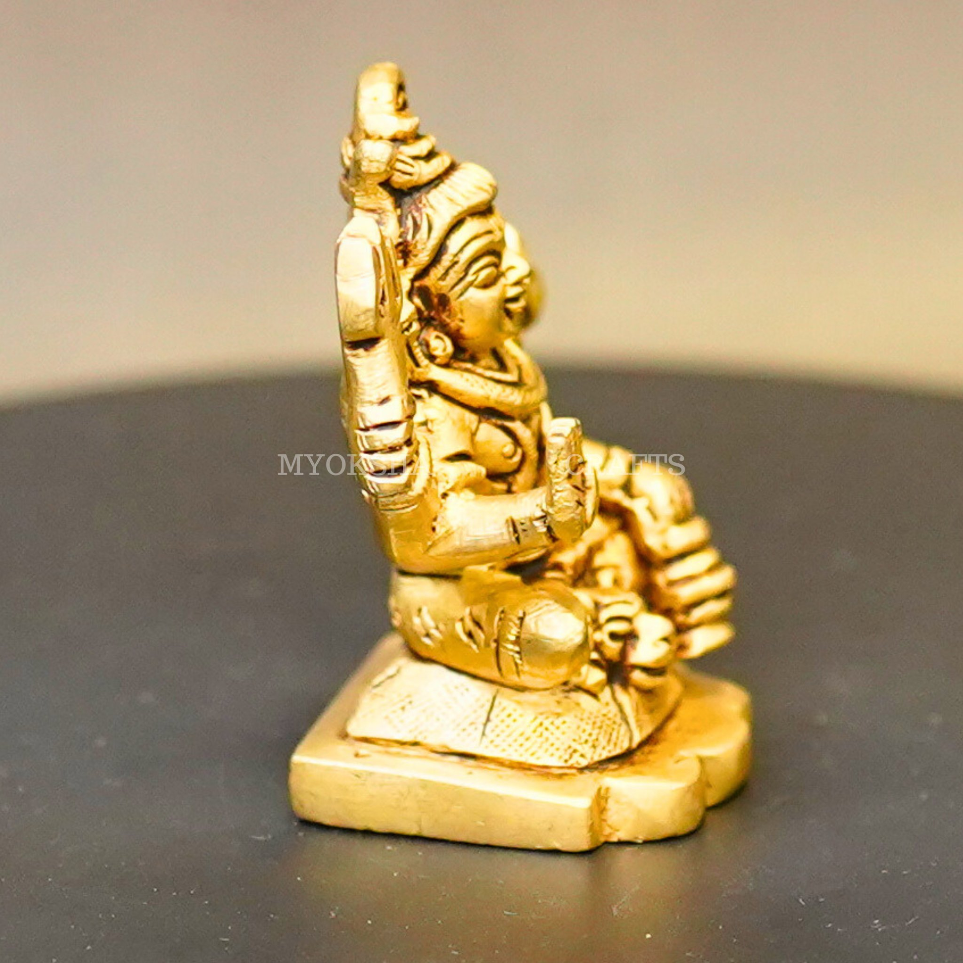 Brass Ishwar Sitting Idol - 2