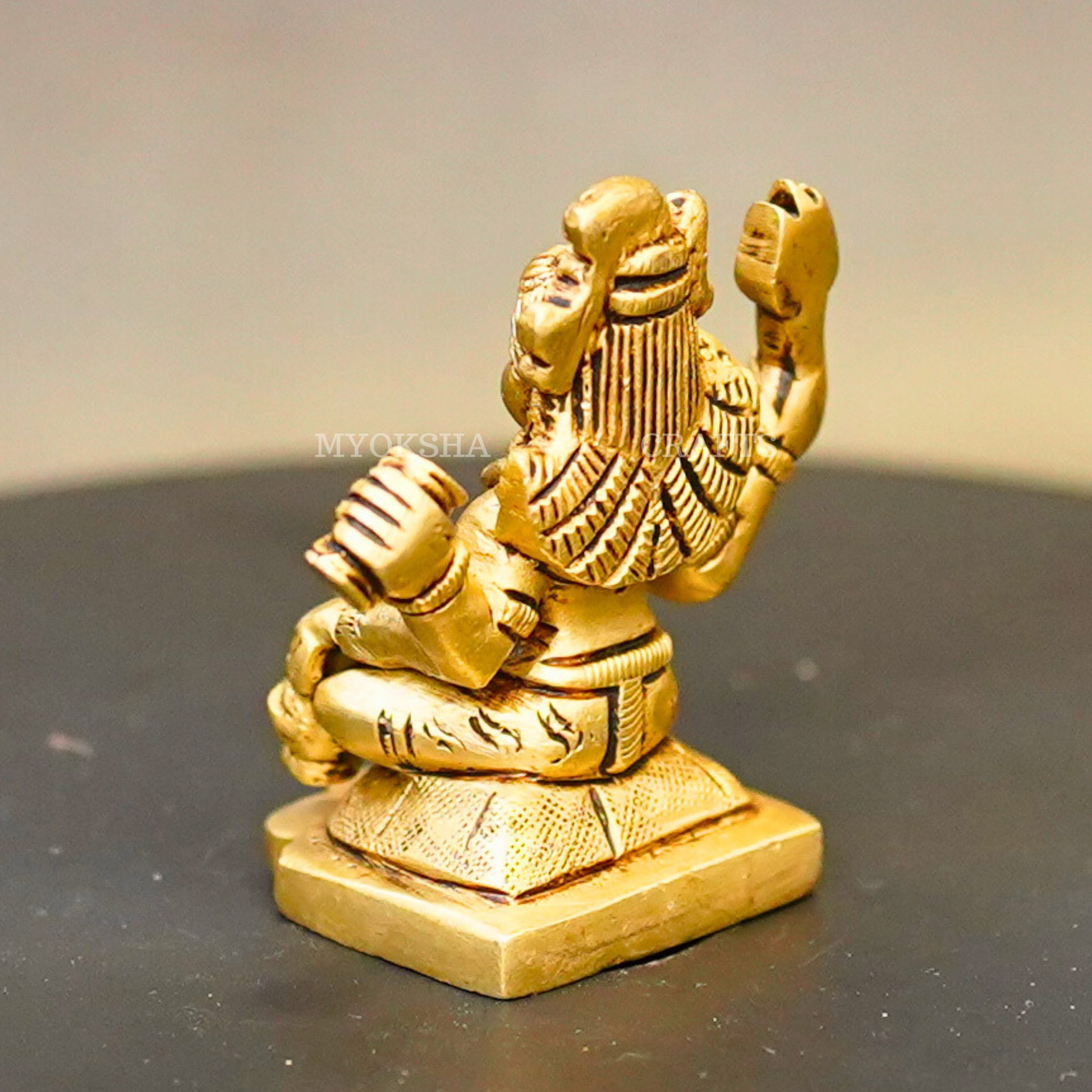 Brass Ishwar Sitting Idol - 4