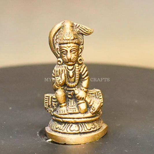 Brass Hanuman Sitting Idol - 1