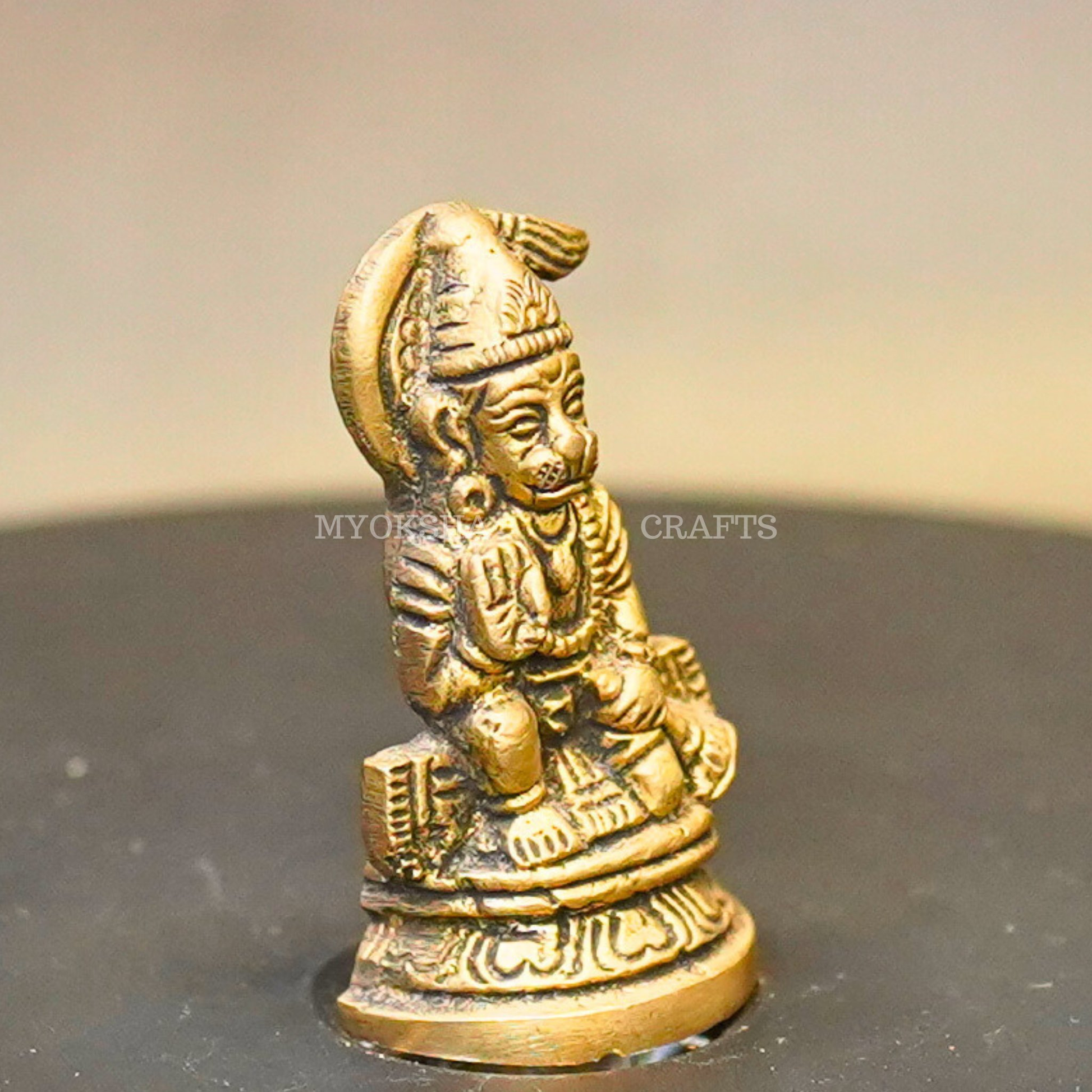 Brass Hanuman Sitting Idol - 2