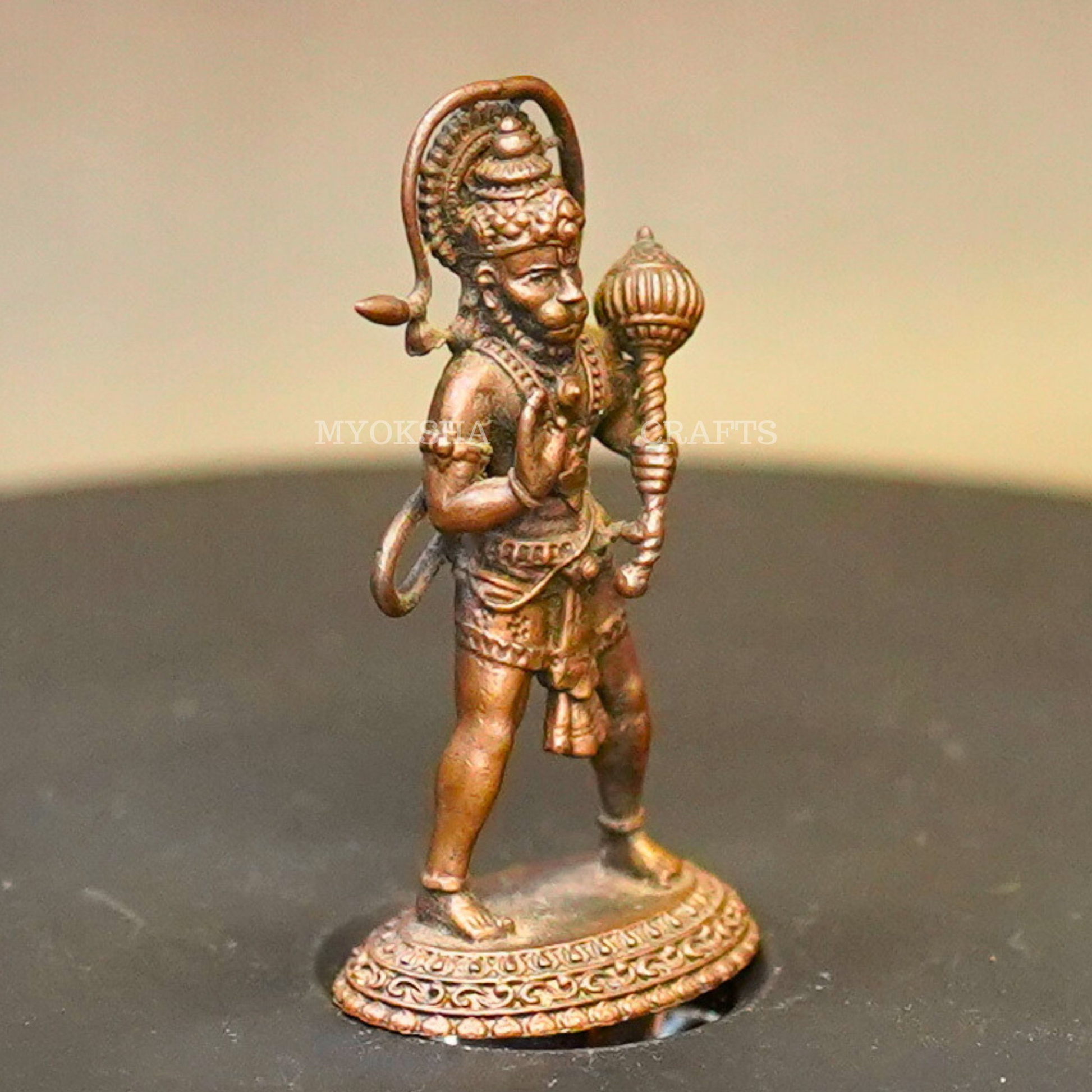 Copper Hanuman Standing Idol - 2