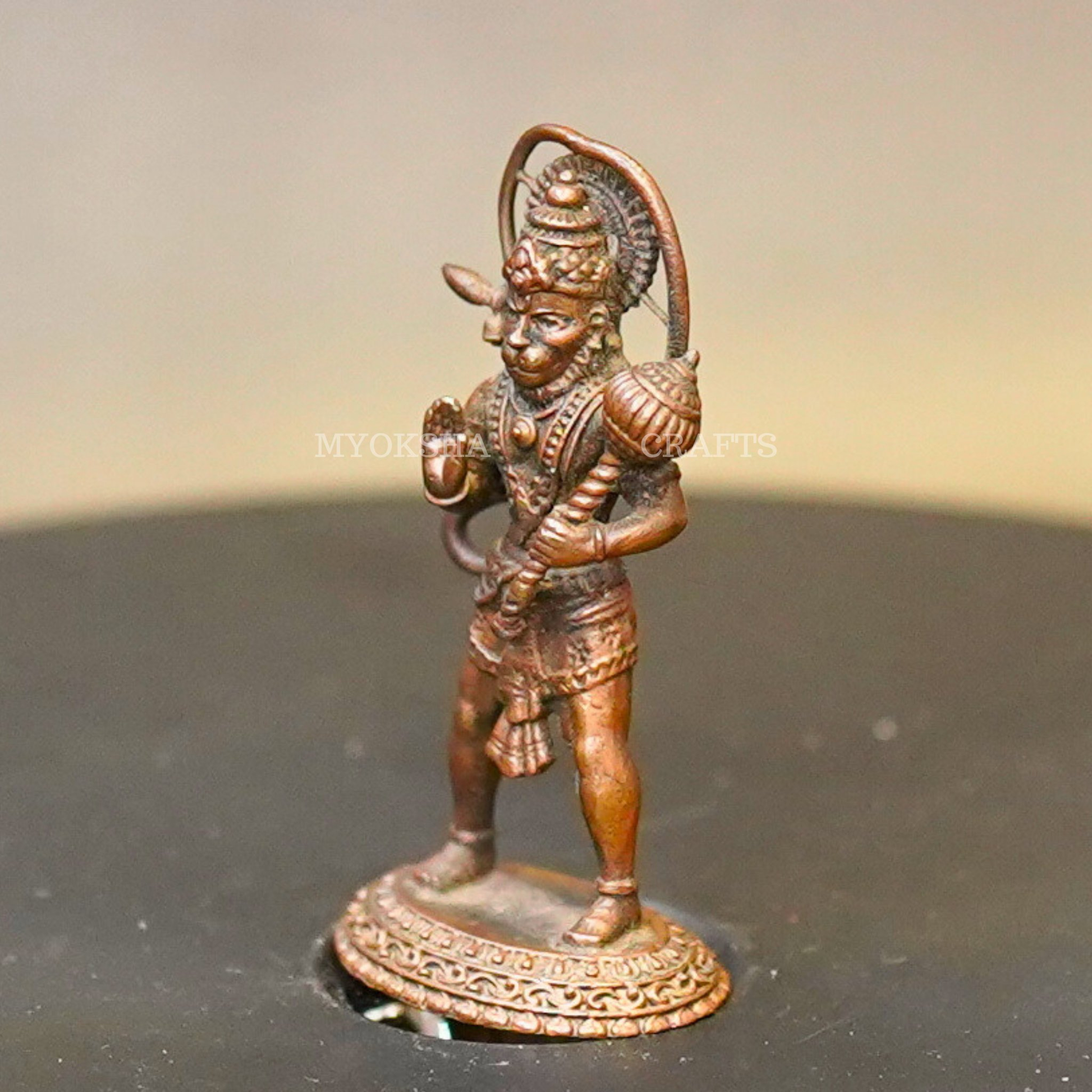 Copper Hanuman Standing Idol - 4