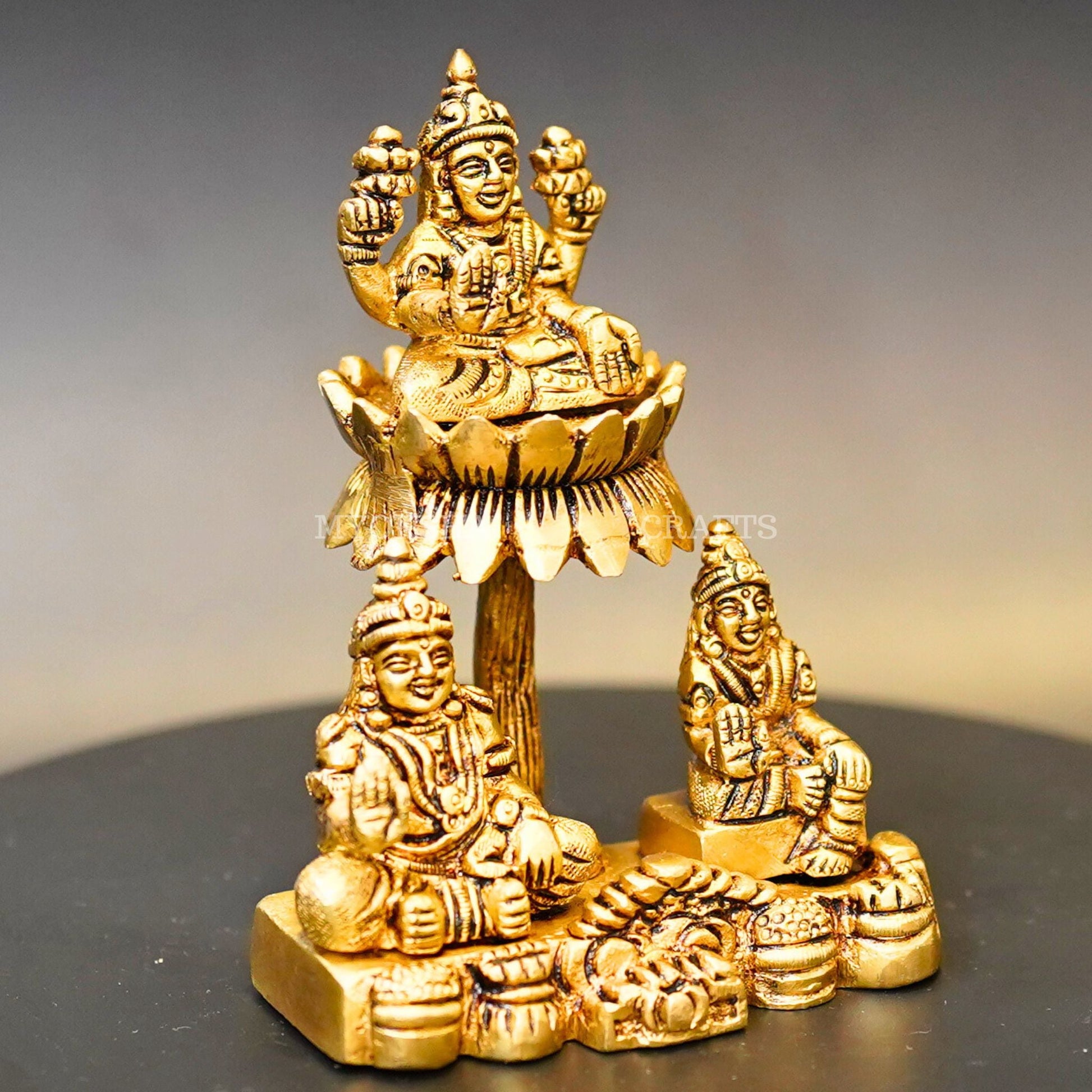 Brass Lakshmi with Kubera & Reddhi Idol - 2