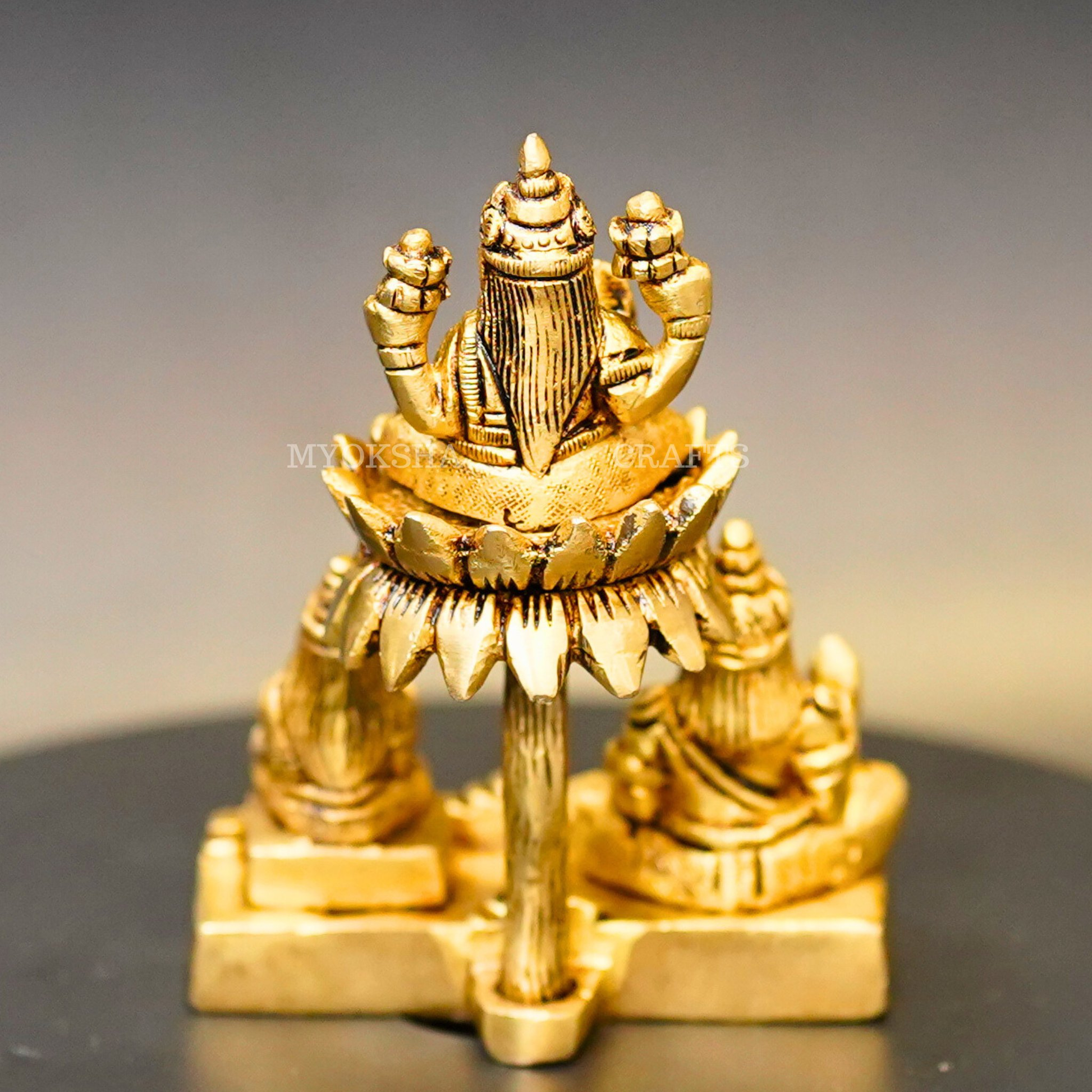 Brass Lakshmi with Kubera & Reddhi Idol - 3