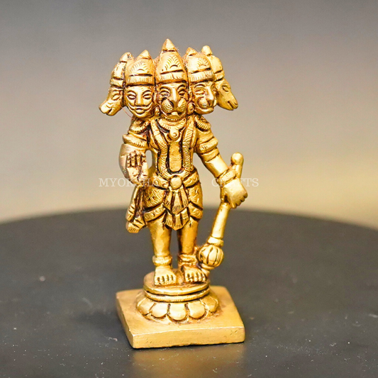 Brass Panchamukhi Hanuman Idol - 1