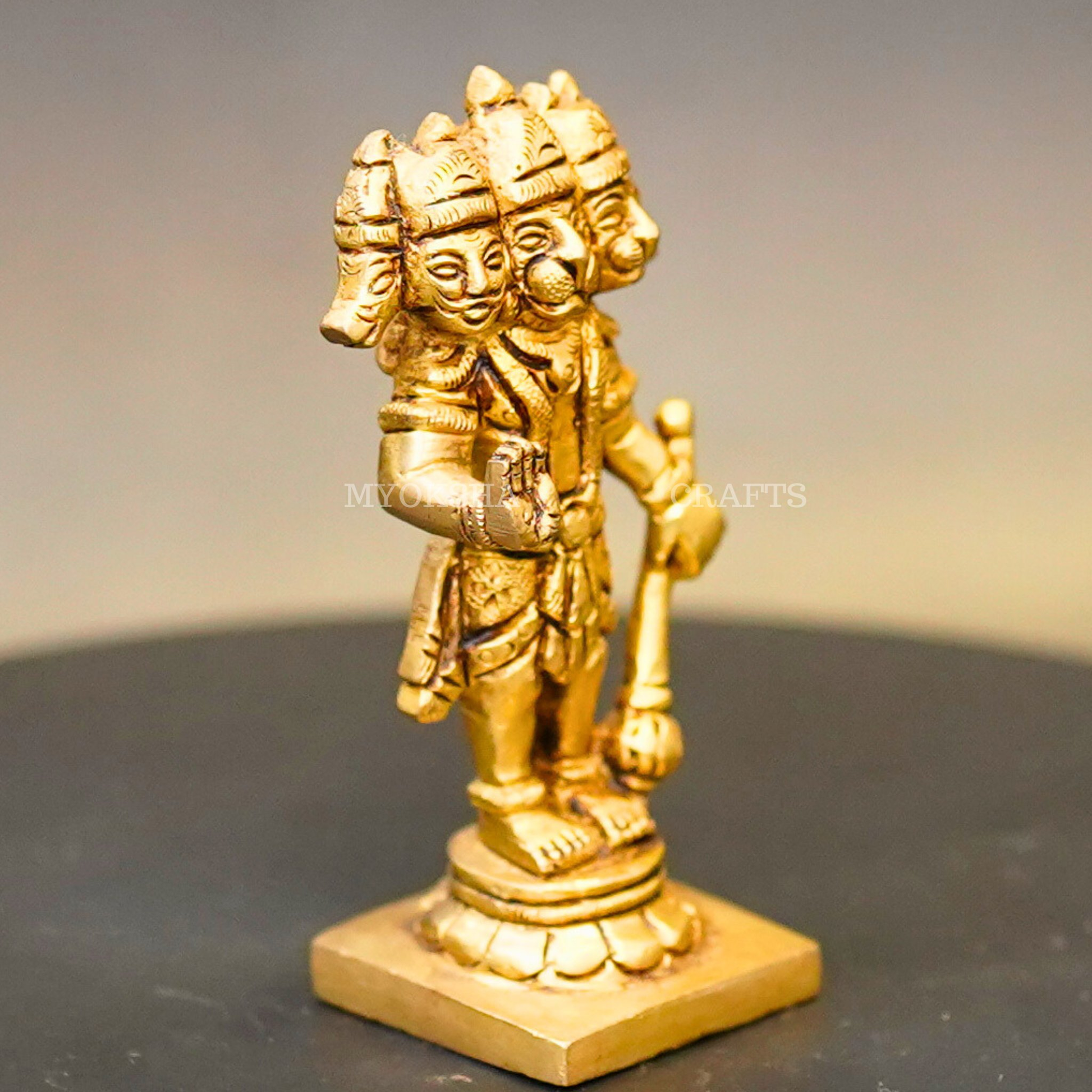 Brass Panchamukhi Hanuman Idol - 2