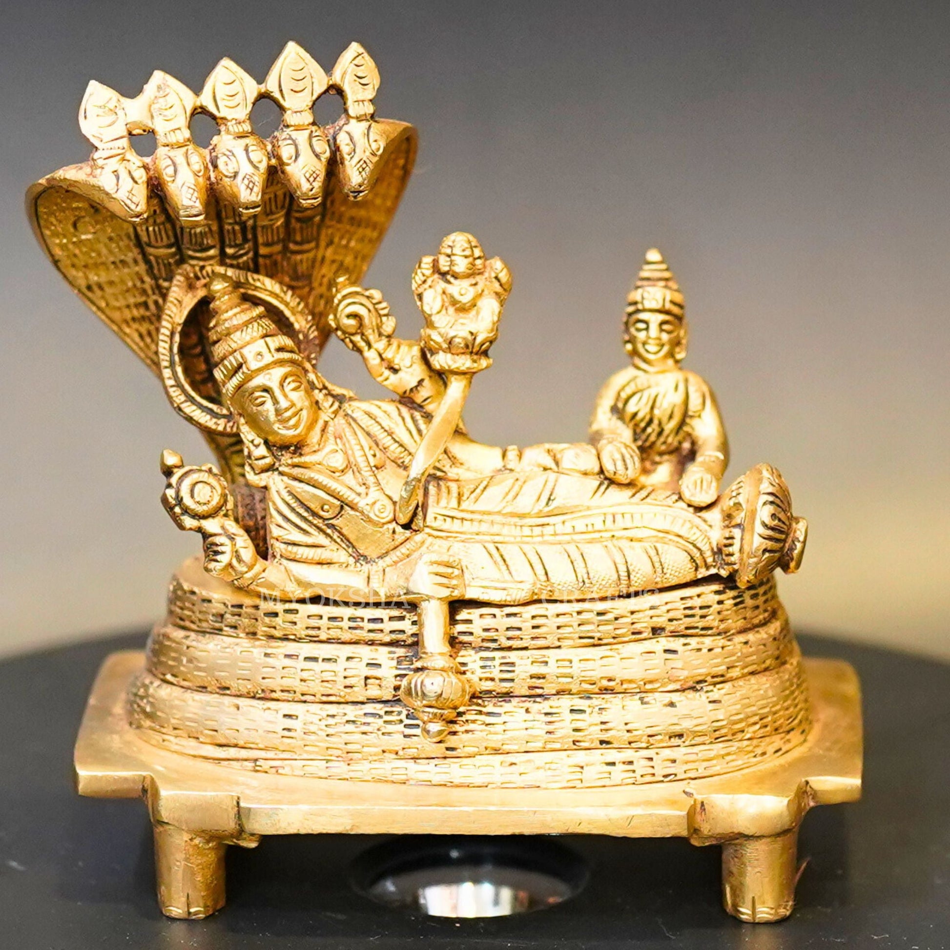 Brass Anantha Shayana Vishnu Idol - 1