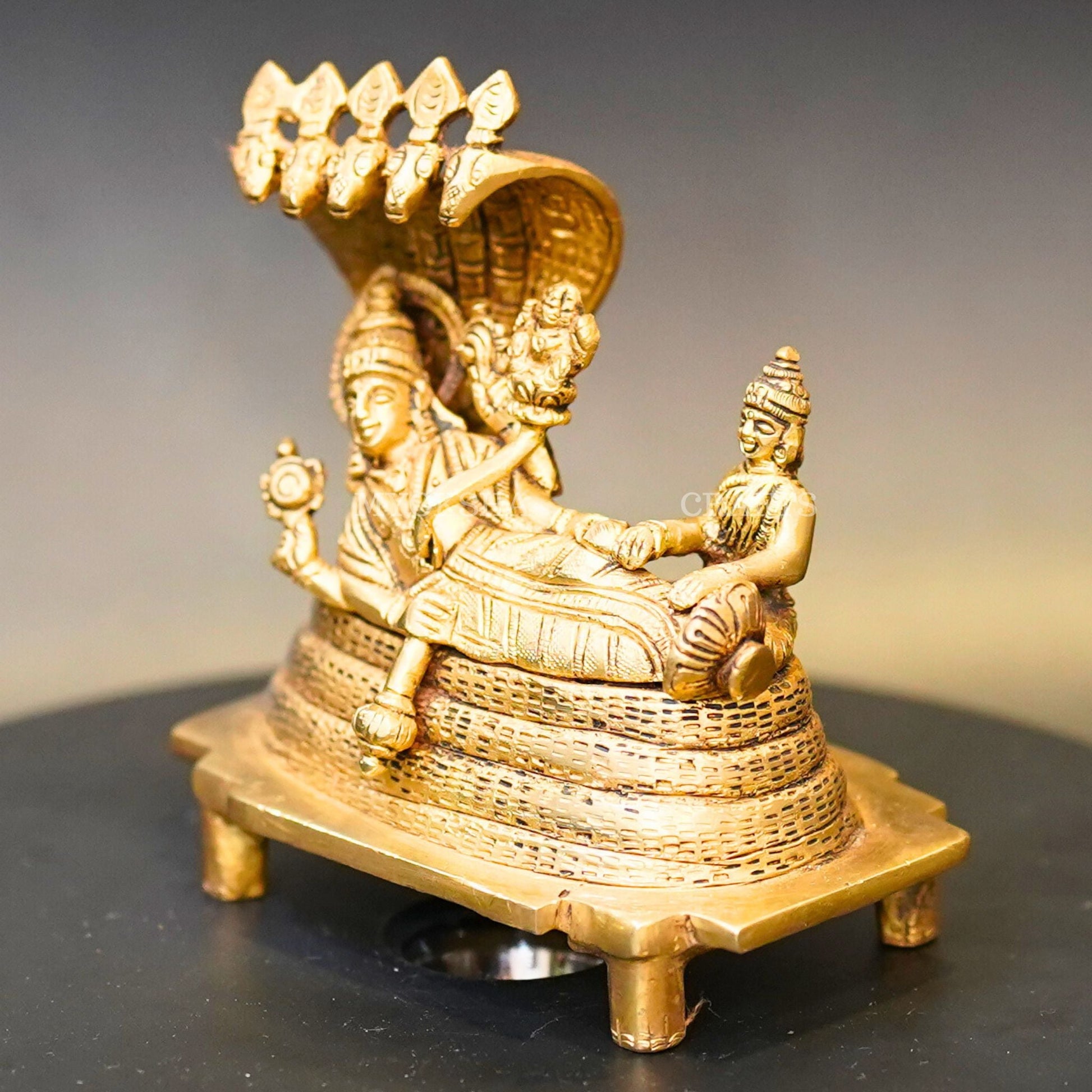 Brass Anantha Shayana Vishnu Idol - 4