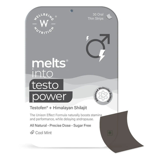 Wellbeing Nutrition Melts Testo Power Oral Strips-Cool Mint Flavor 