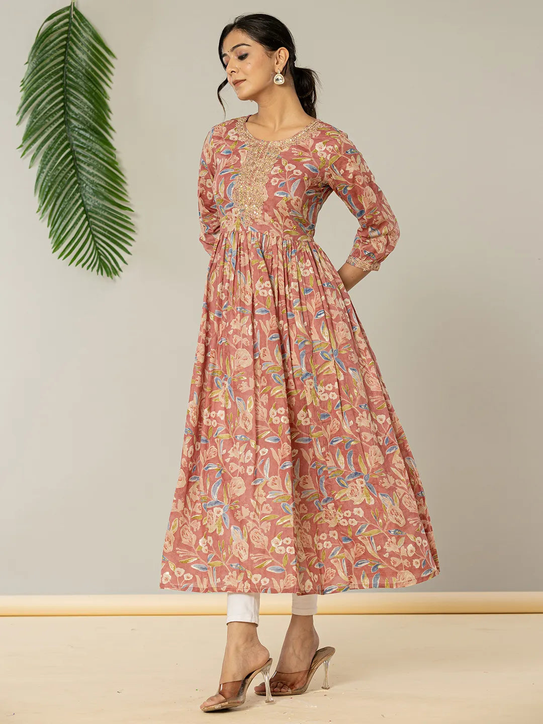 Yufta Pink Pure Cotton Sequins_Work Dress  Grab2Buy Yufta Grab2Buy