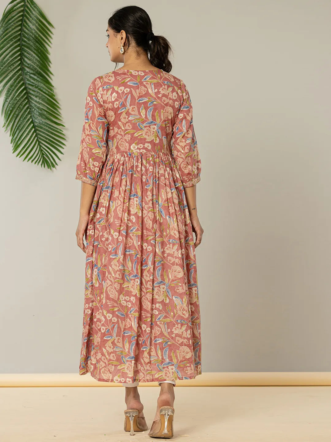 Yufta Pink Pure Cotton Sequins_Work Dress  Grab2Buy Yufta Grab2Buy