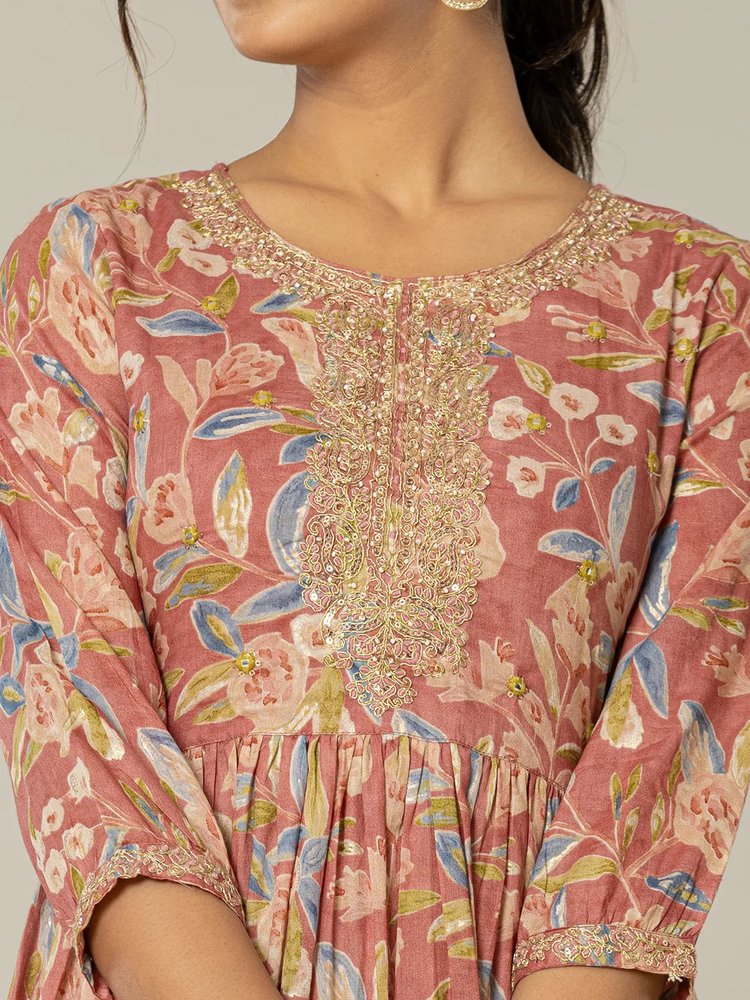 Yufta Pink Pure Cotton Sequins_Work Dress  Grab2Buy Yufta Grab2Buy