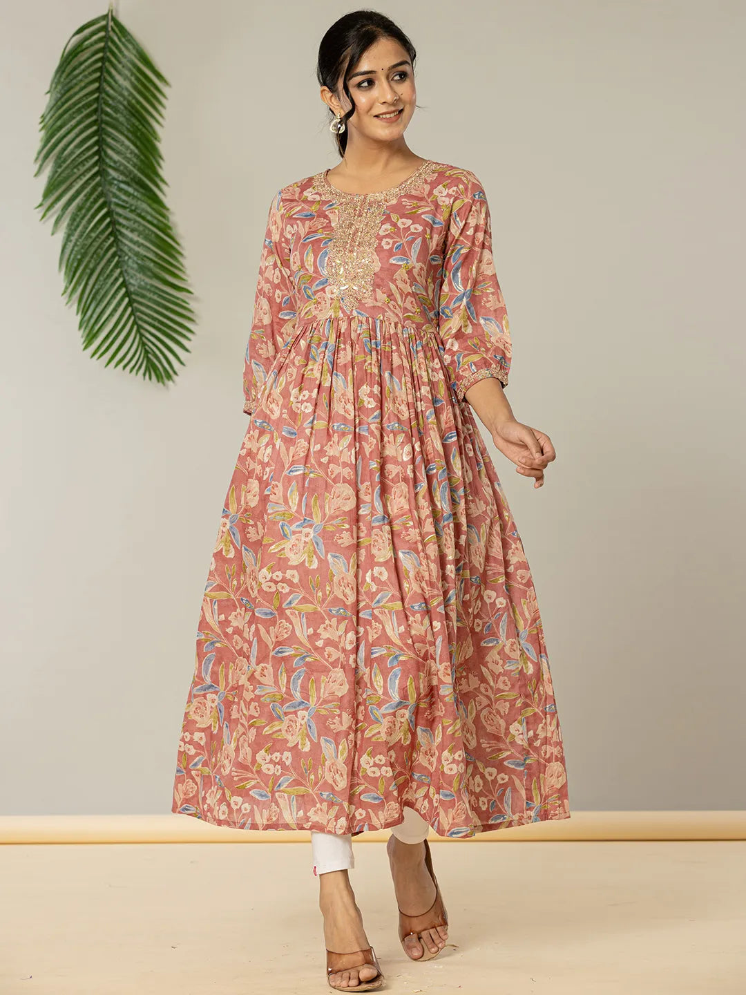 Yufta Pink Pure Cotton Sequins_Work Dress  Grab2Buy Yufta Grab2Buy