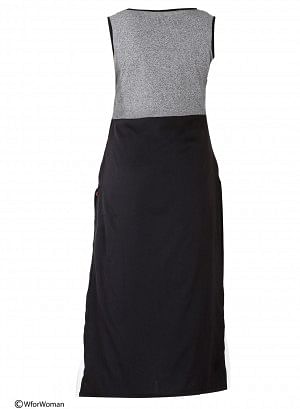 W for Woman Black Printed Sleeveless kurta