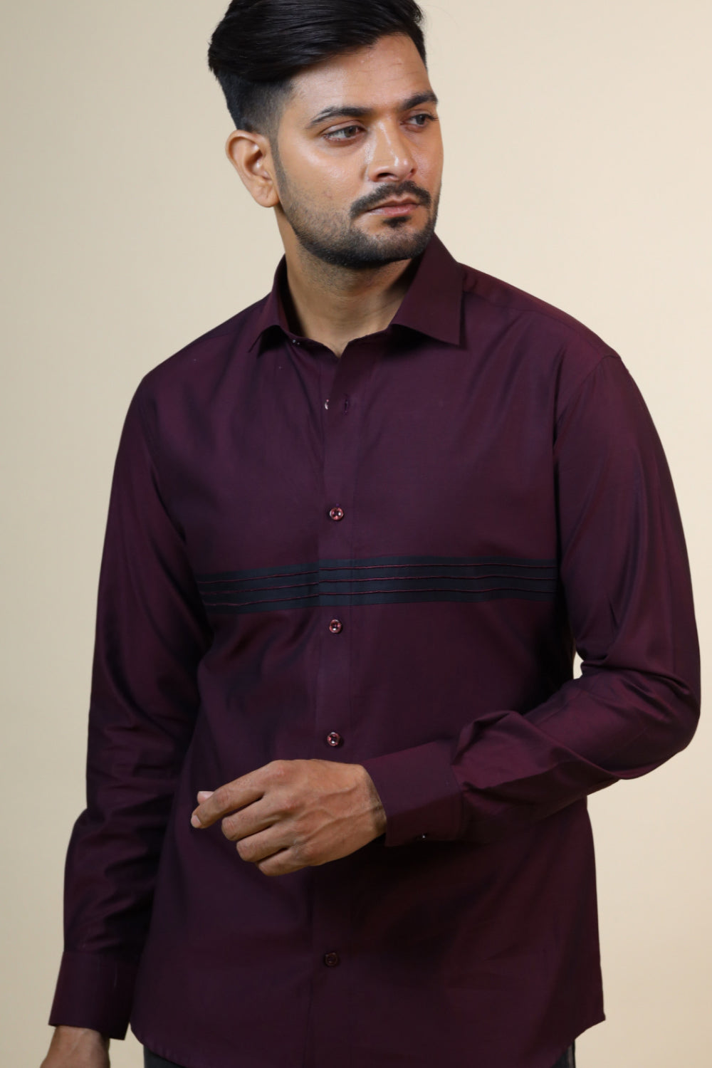 Mauvais Burgundy Shirt by Hilo Design