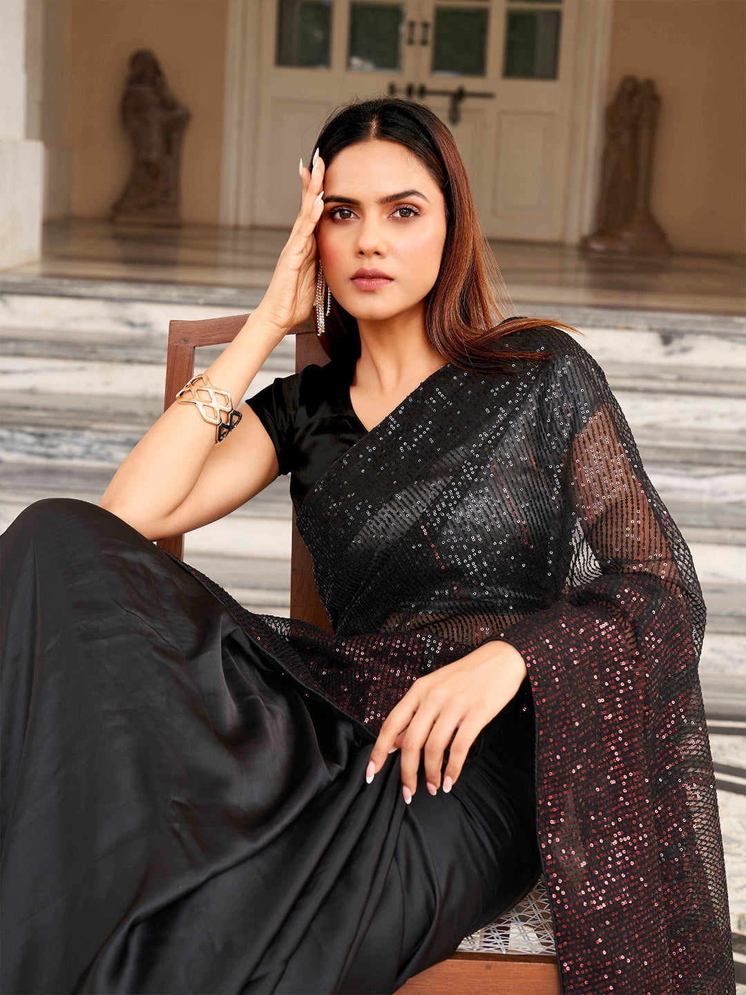 Tikhi Imli Sequinned Satin Heavy Work Grab2Buy 