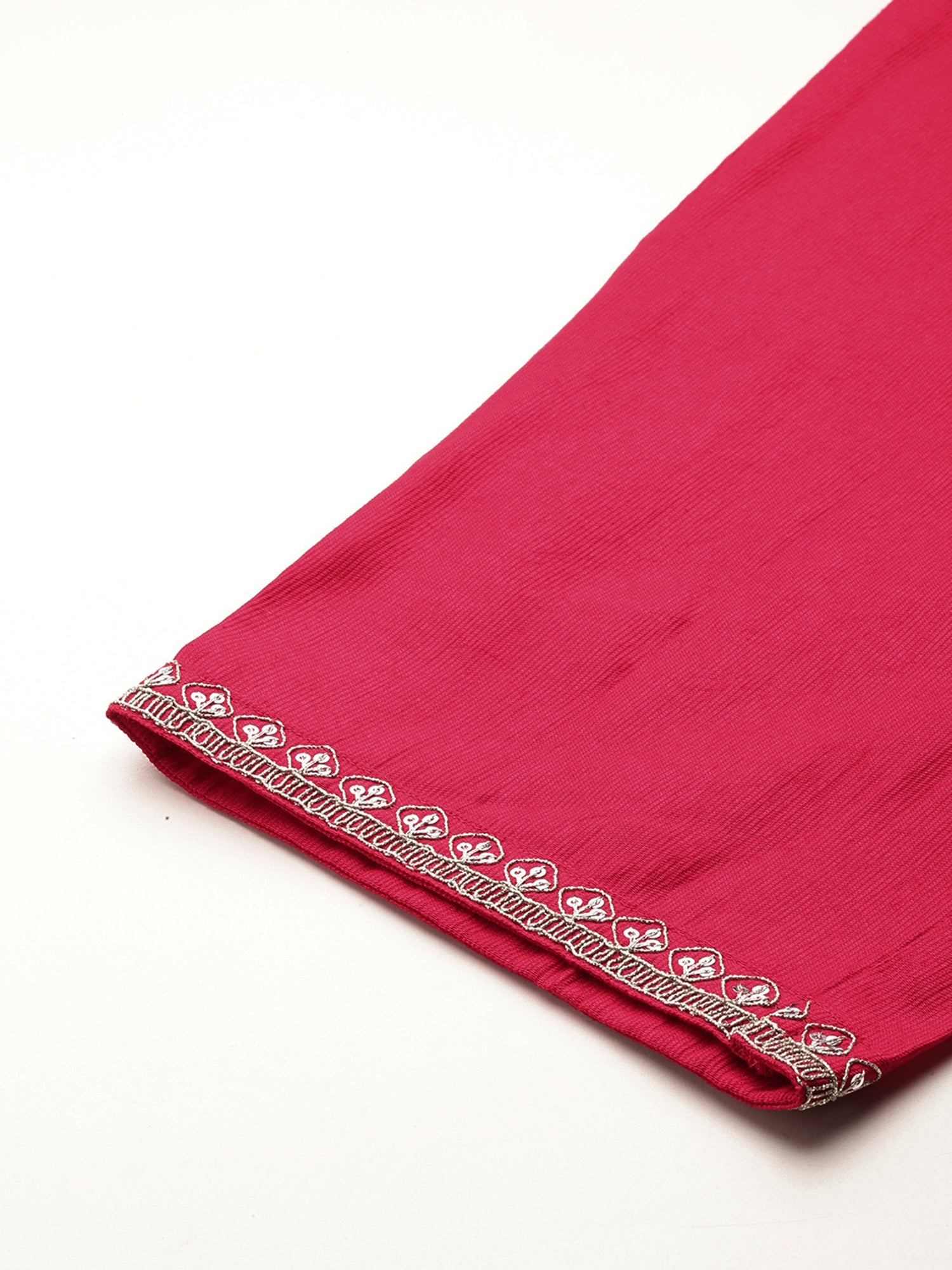 Indo Era Pink Embroidered Straight Kurta Trousers With Dupatta set