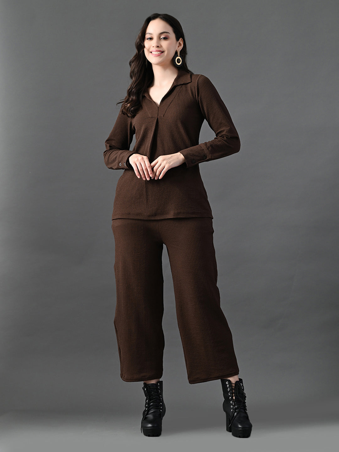 Myshka Women's Coffe Everyday Lounge Set 