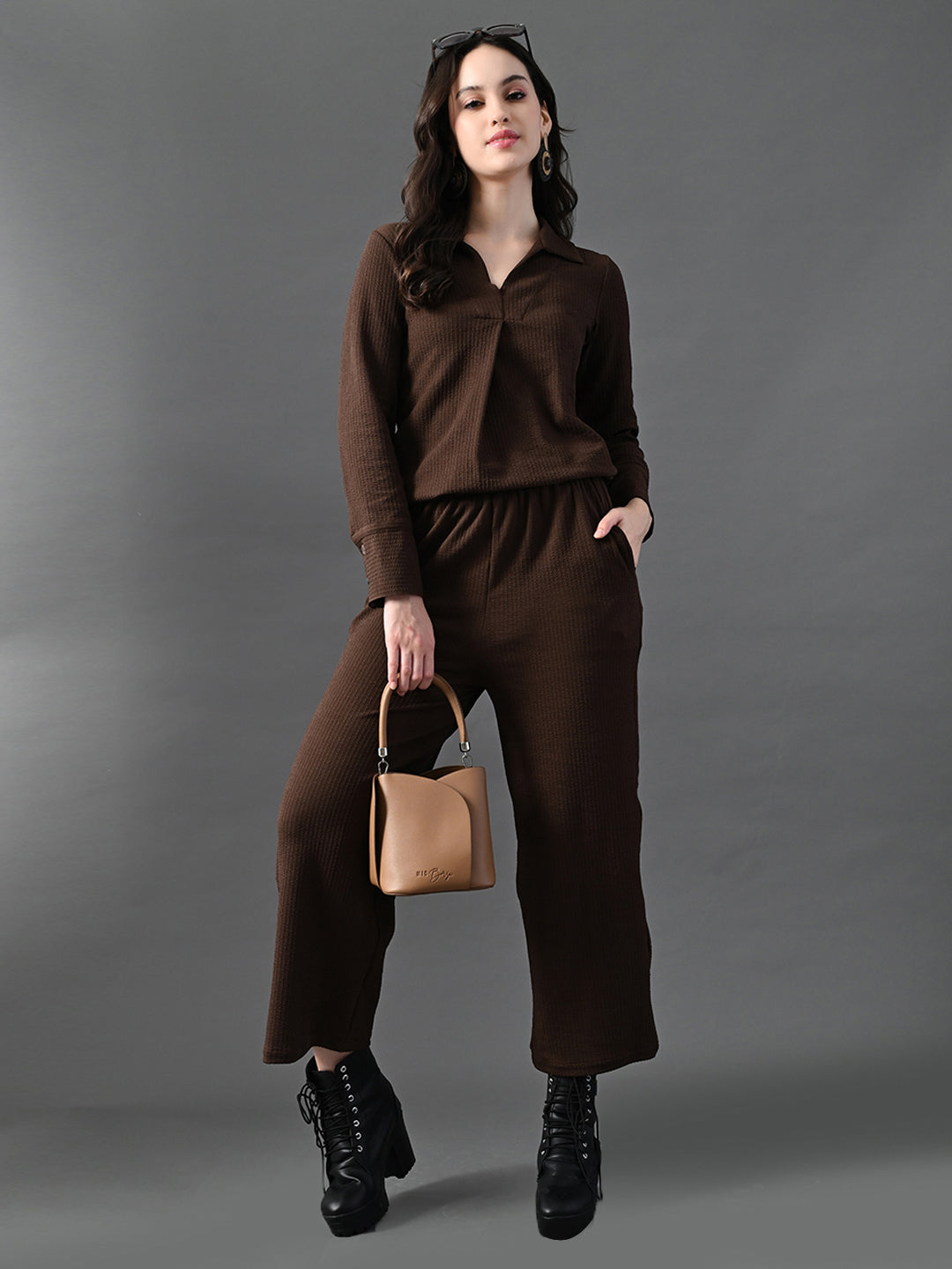 Myshka Women's Coffe Everyday Lounge Set 