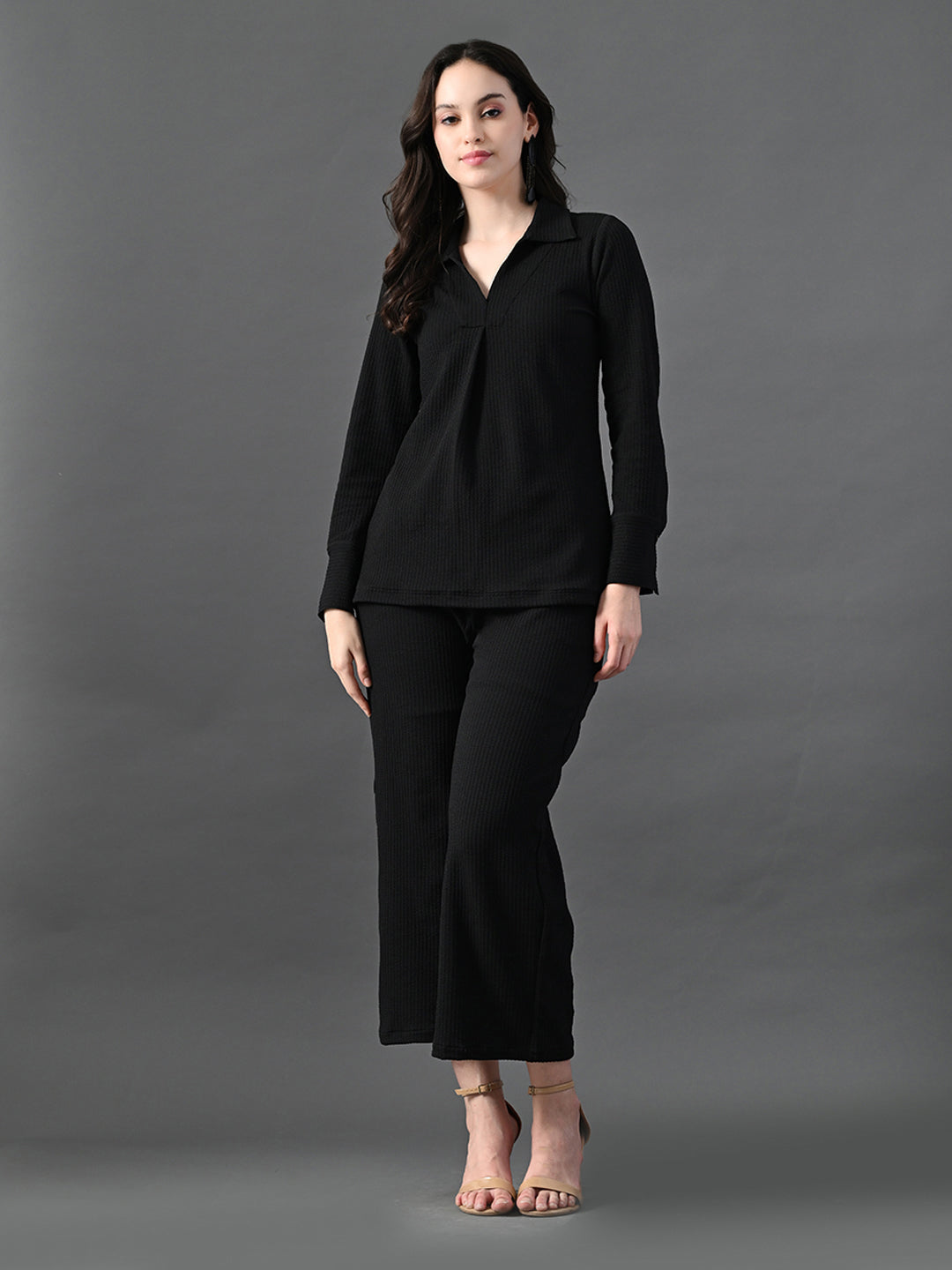 Myshka Women's Black Everyday Lounge Set 