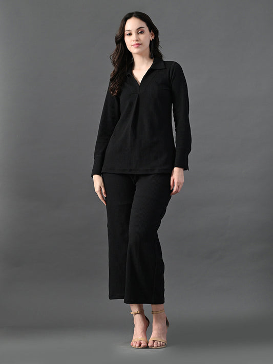 Myshka Women's Black Everyday Lounge Set 