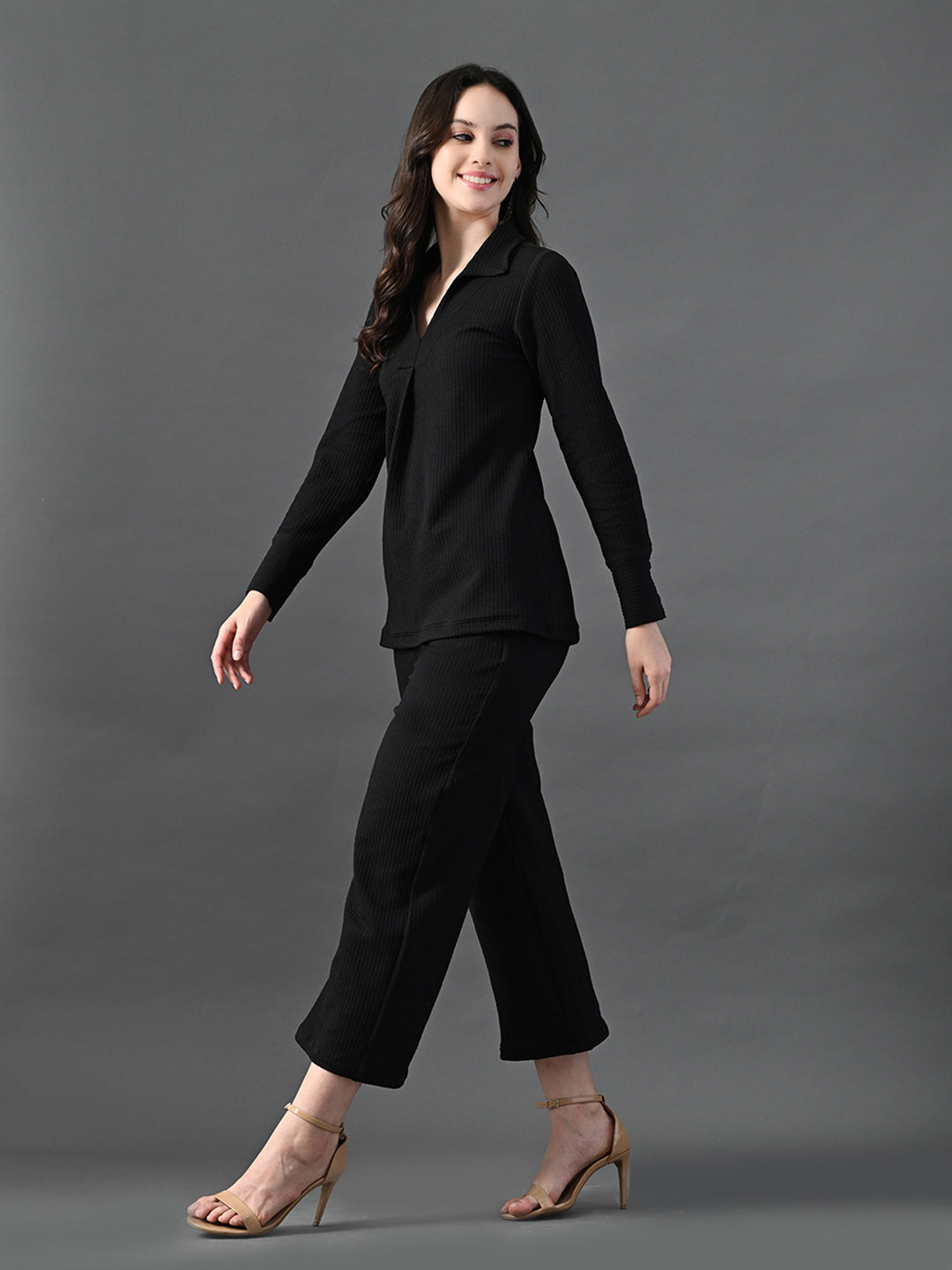 Myshka Women's Black Everyday Lounge Set 