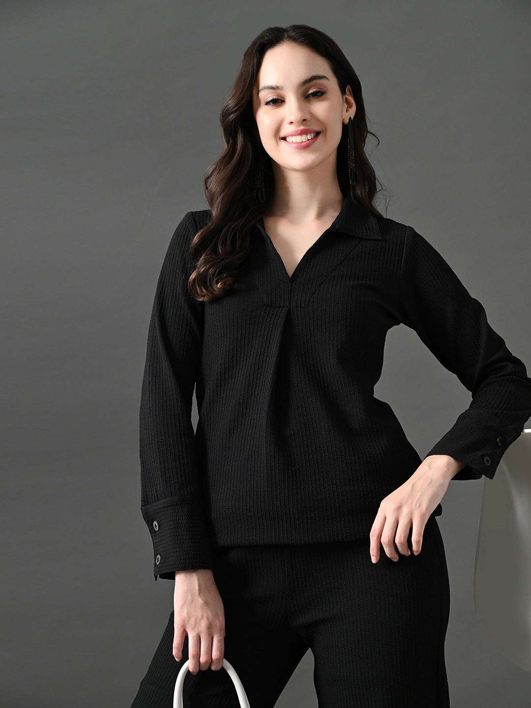 Myshka Women's Black Everyday Lounge Set 