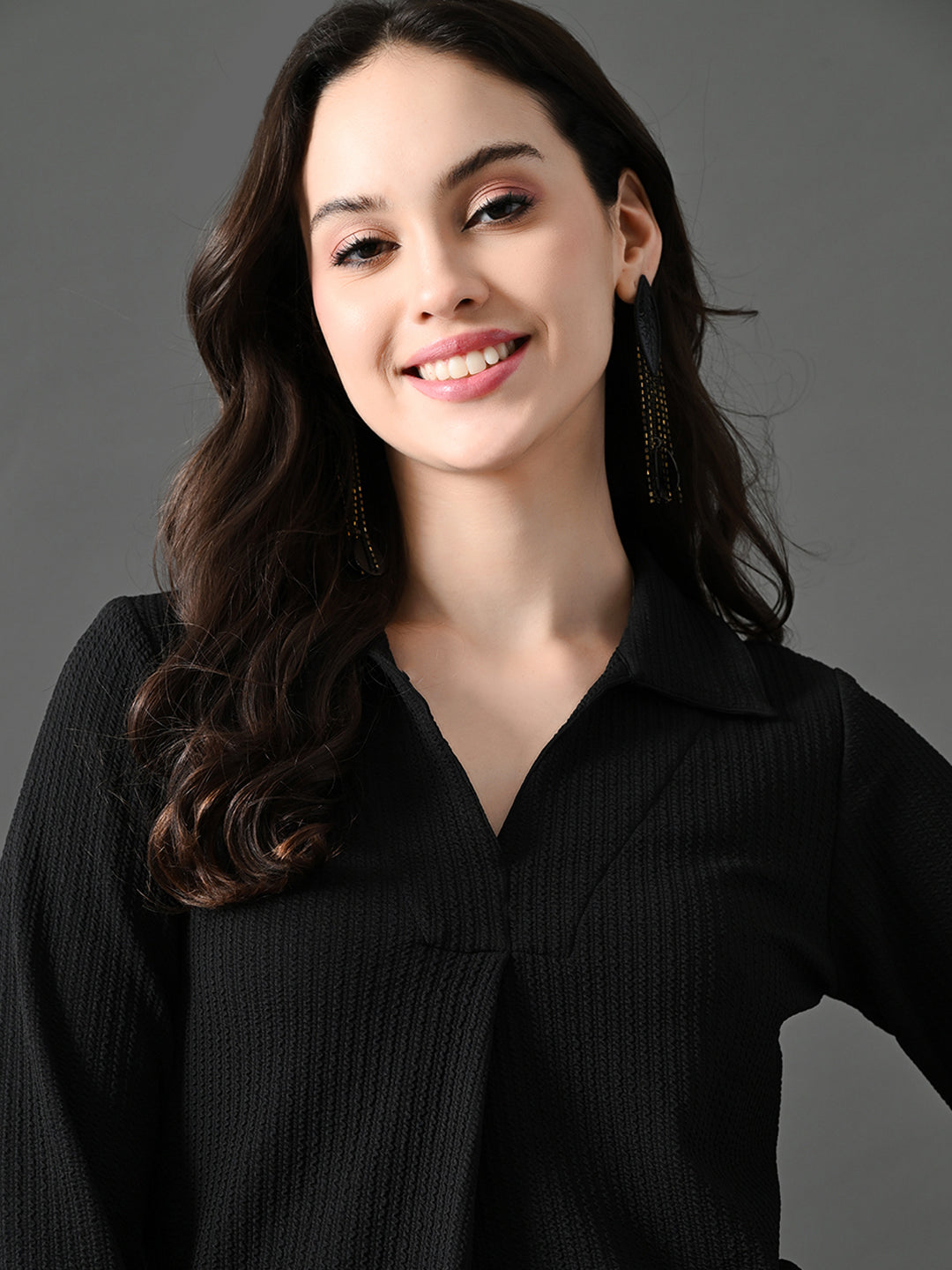 Myshka Women's Black Everyday Lounge Set 