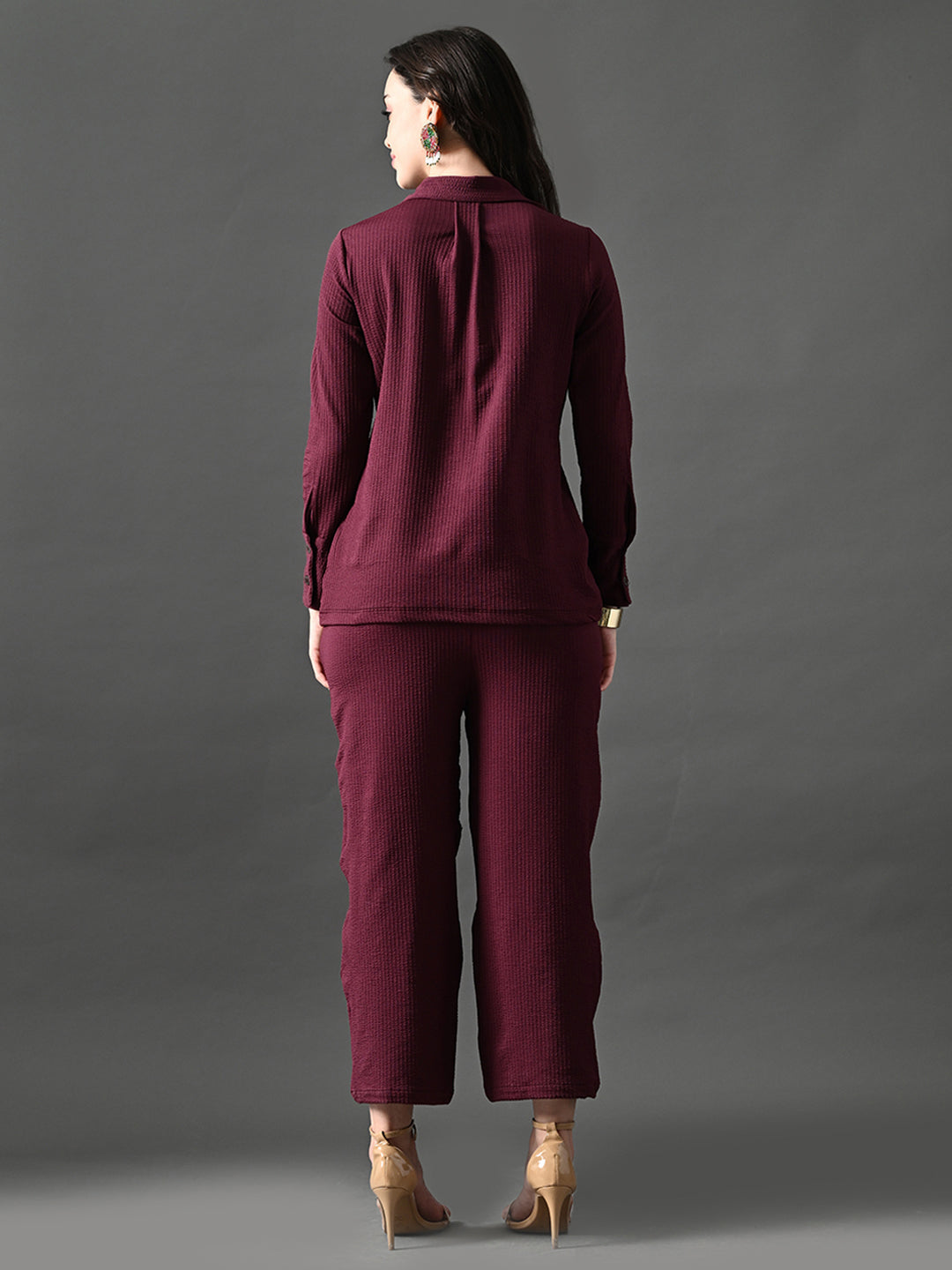 Myshka Women's Wine Everyday Lounge Set 