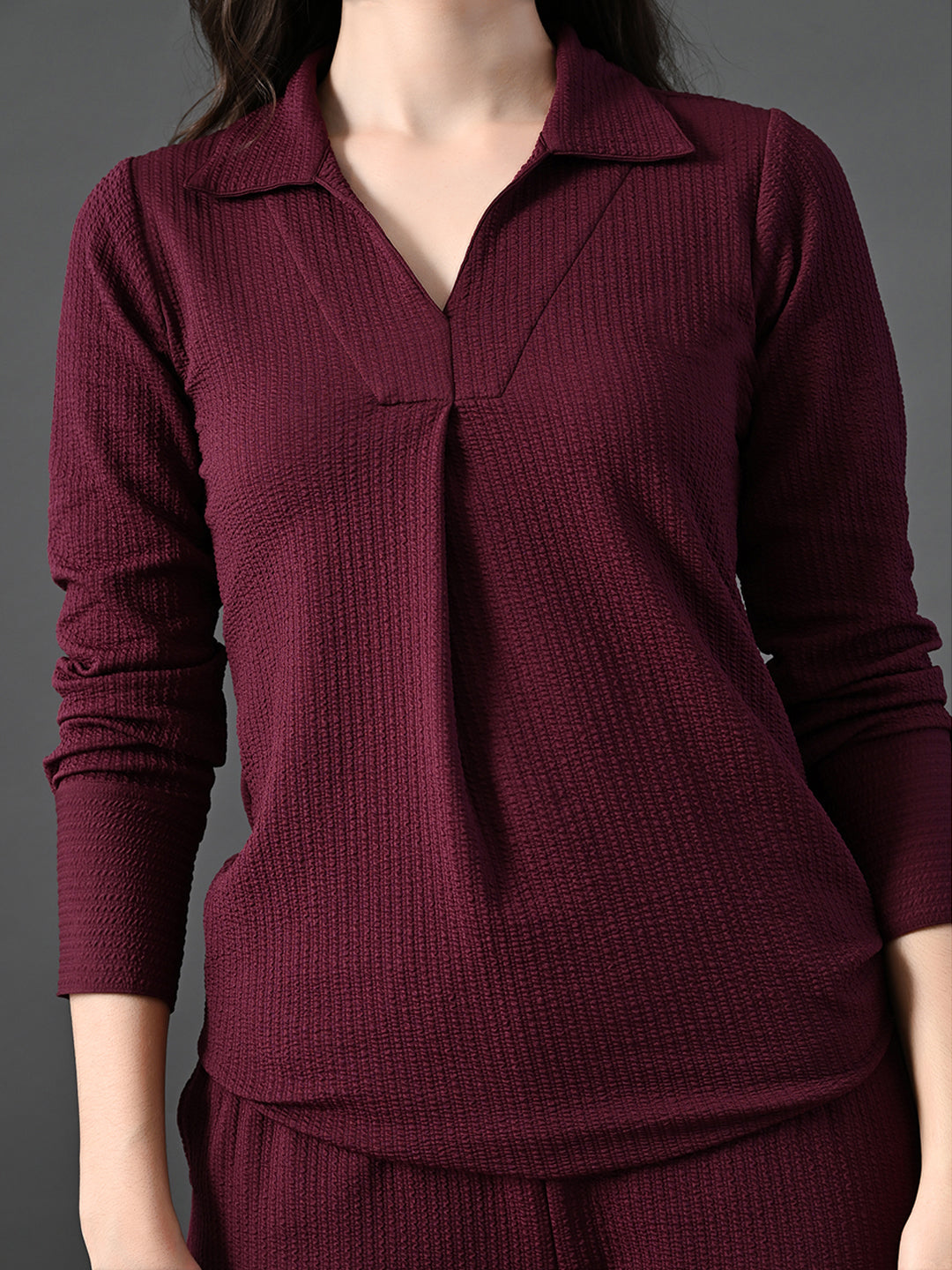 Myshka Women's Wine Everyday Lounge Set 