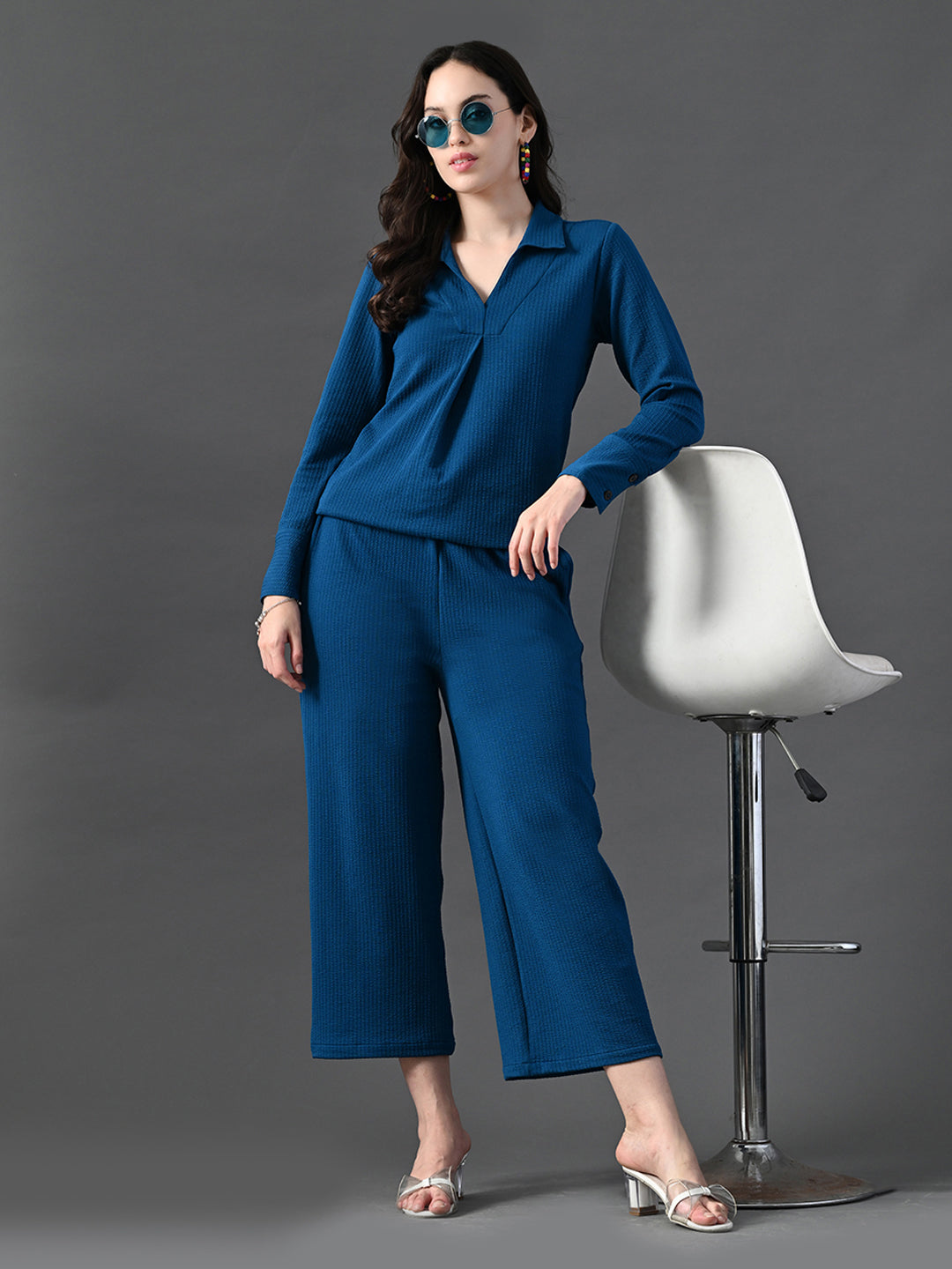 Myshka Women's Blue Everyday Lounge Set 