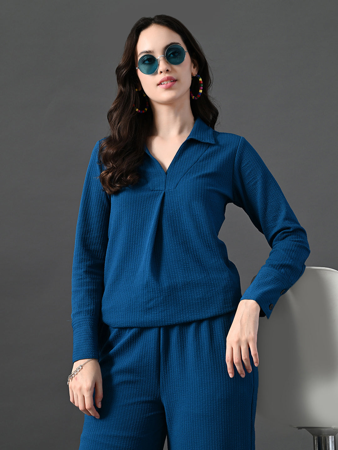 Myshka Women's Blue Everyday Lounge Set 