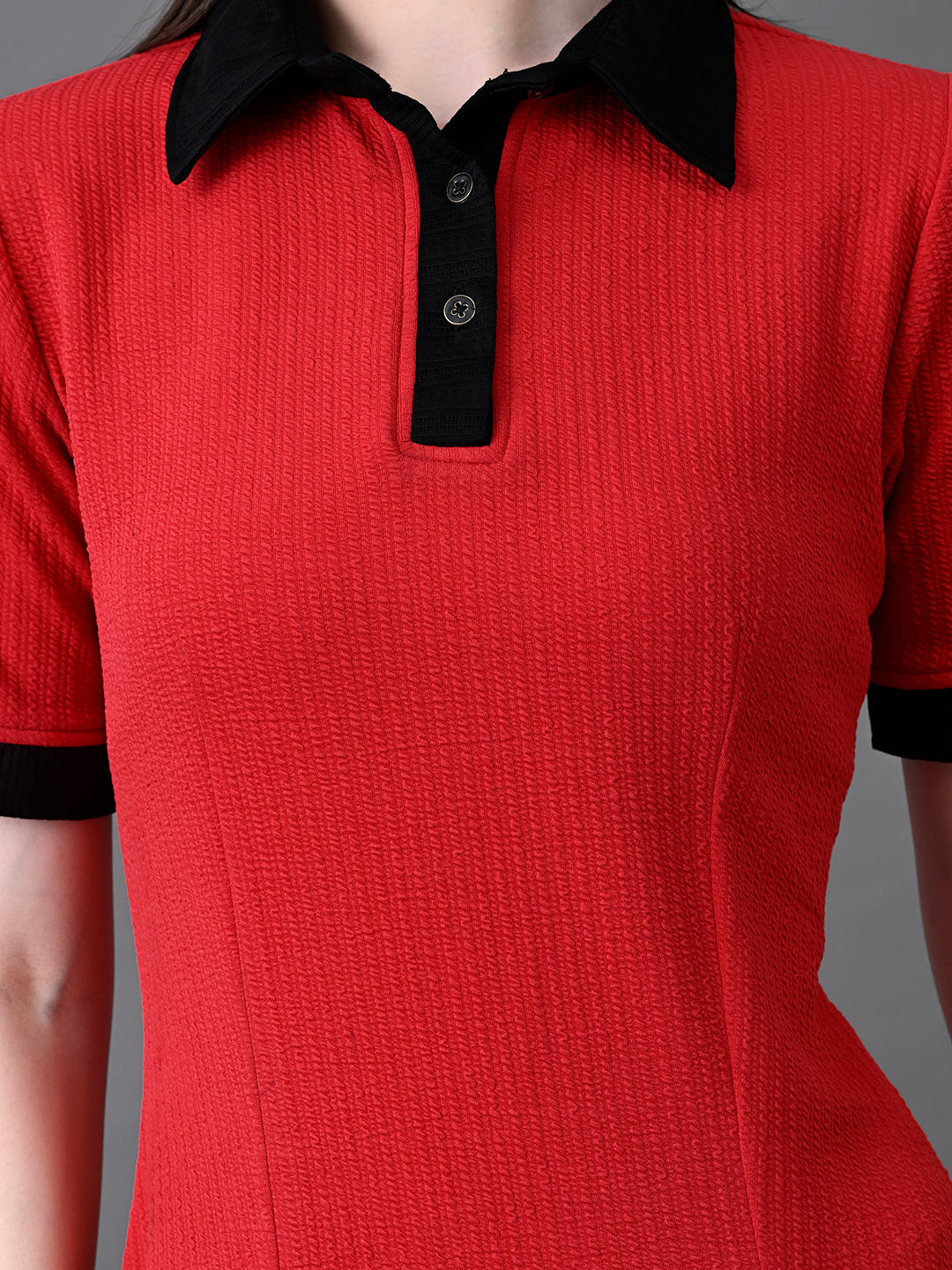 Myshka Women's Red Collared Dress