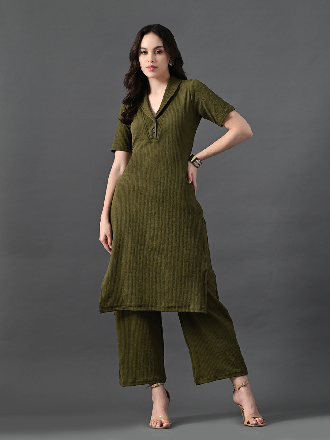 Myshka Women's Olive Green Kurta Set | Grab2Buy