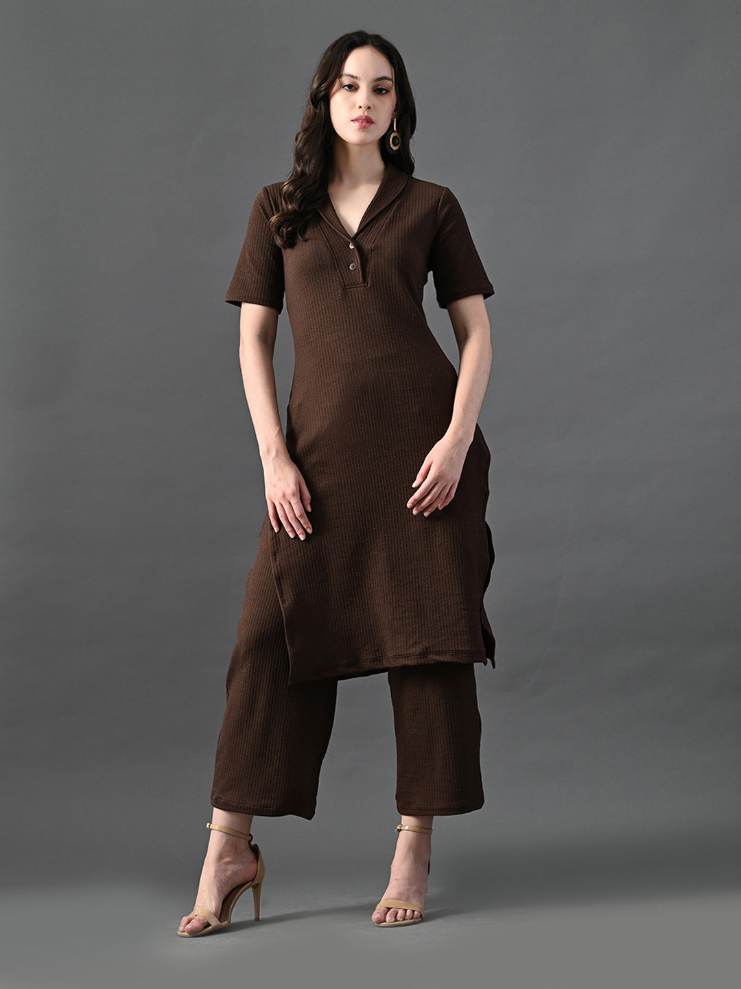 Myshka Women's Coffe Brown Kurta Set | Grab2Buy